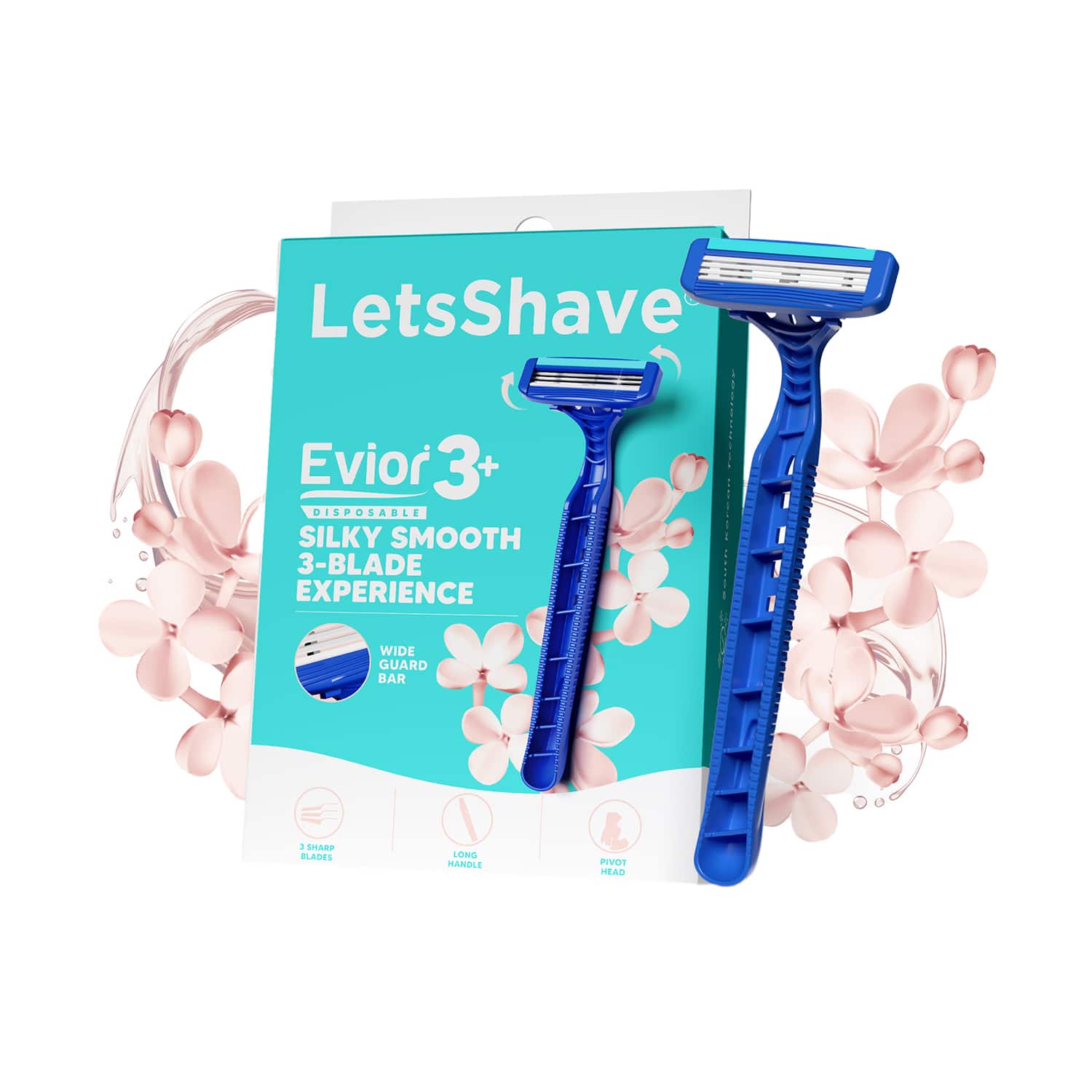 LetsShave | LetsShave Evior 3 Hair Removal Disposable Razor for Women Aloe & Argon Oil Enfused (1 pc)