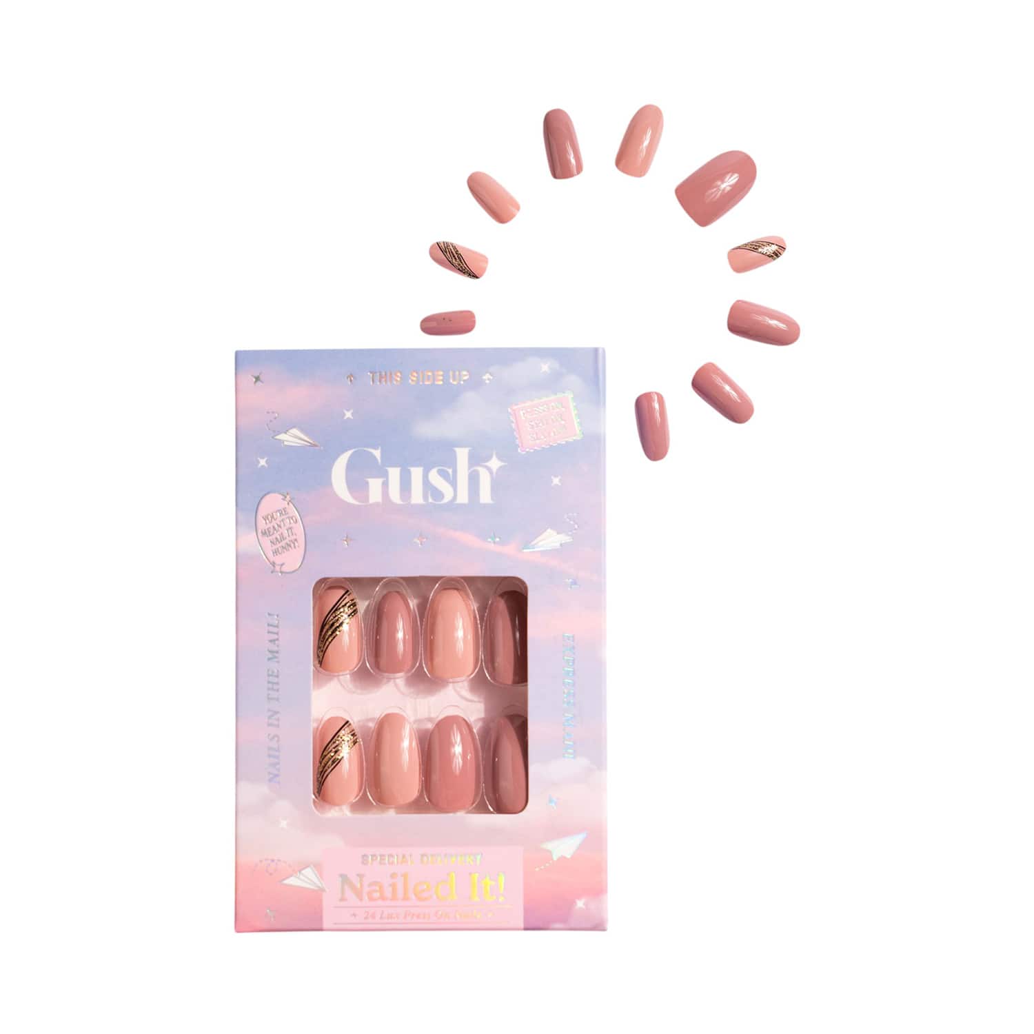 Gush Beauty | Gush Beauty Press On Nails - Peony Pinks - Short Round (24 pcs)