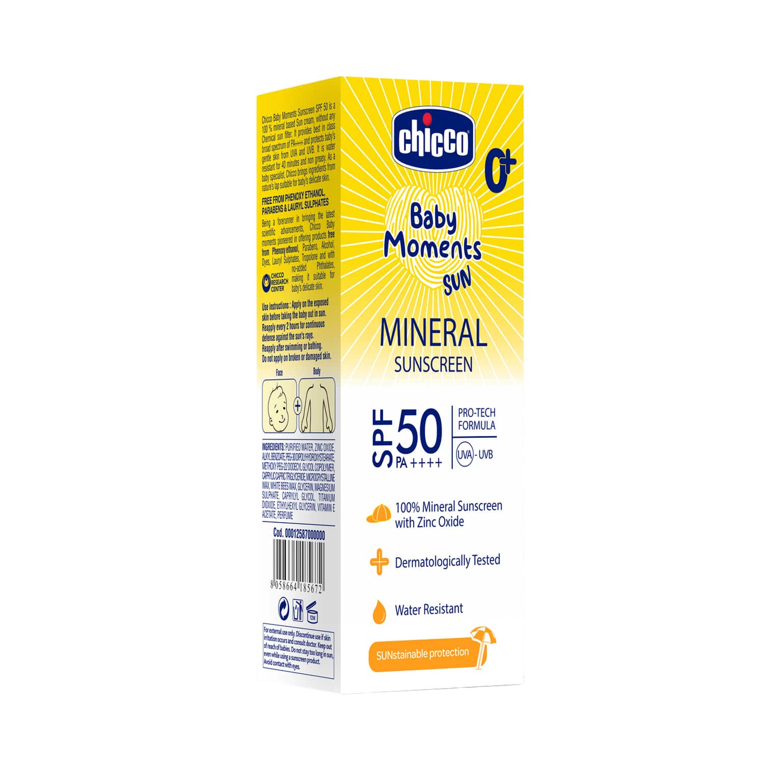 Chicco | Chicco Baby Moments Mineral Sun Cream SPF 50 (75 g)