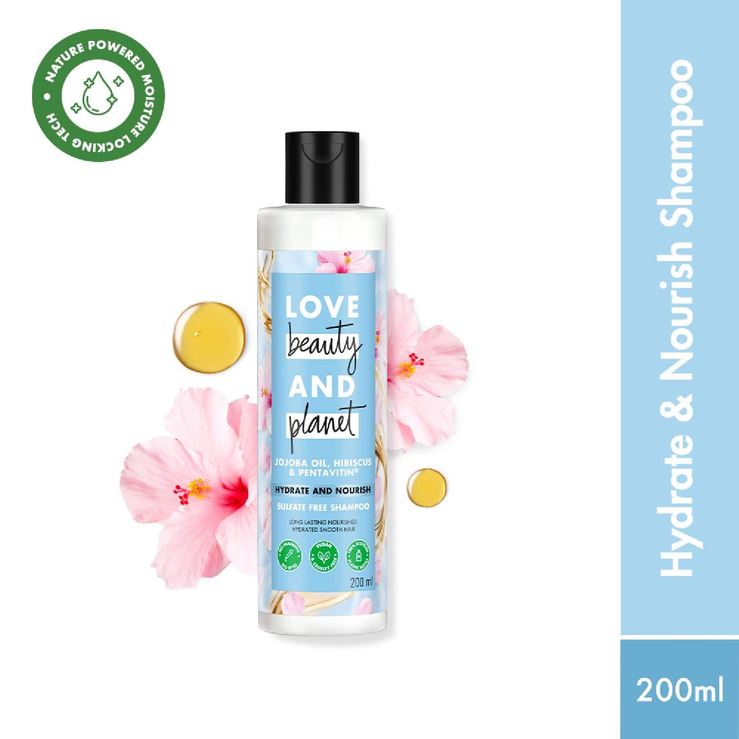 LOVE beauty AND planet | LOVE beauty AND planet Jojoba Oil, Hibiscus & Pentavitin Hydrate & Nourish Shampoo (200 ml)