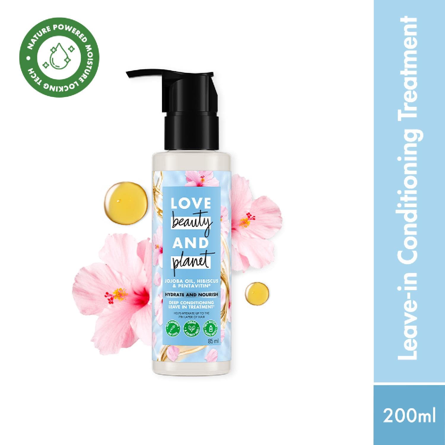 LOVE beauty AND planet | LOVE beauty AND planet Jojoba Oil, Hibiscus & Pentavitin Deep Conditioning Leave-in Treatment (85 ml)