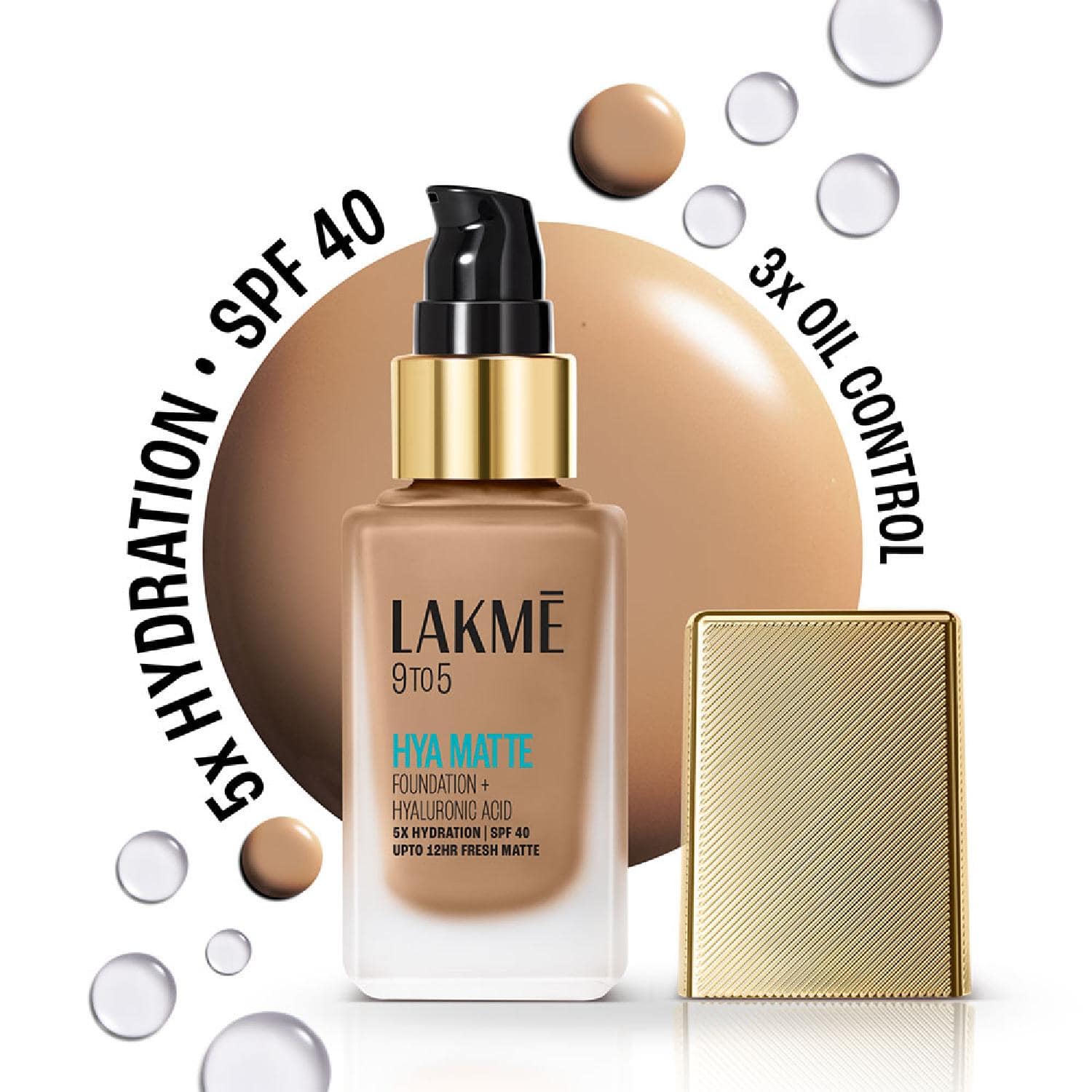 Lakme | Lakme 9to5 Hya Matte Foundation + Hyaluronic Acid - Cool Walnut (25 ml)