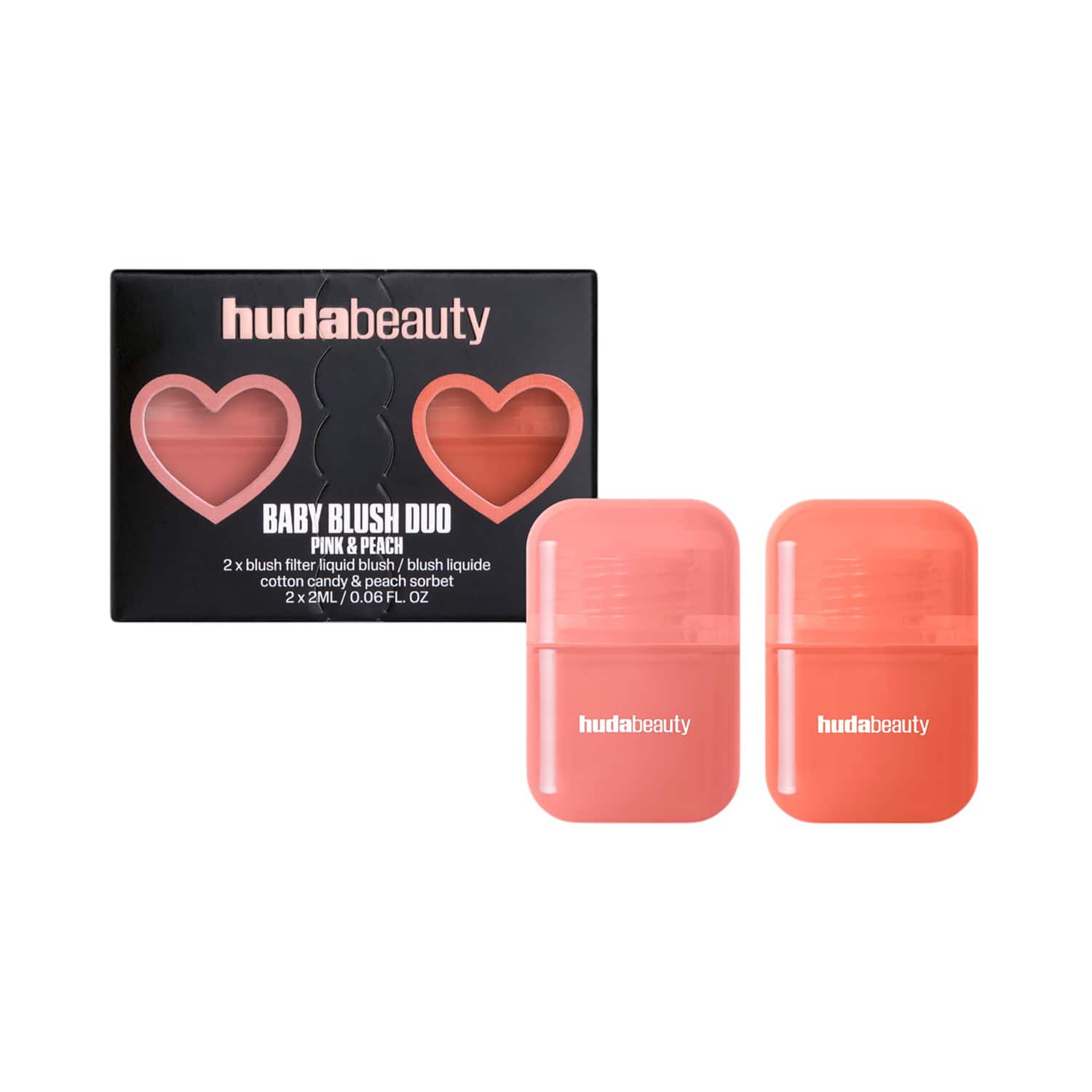 Huda Beauty | Huda Beauty Ombre Baby Blush Filter Duo - Cotton Candy and Peach Sorbet (2 pcs)