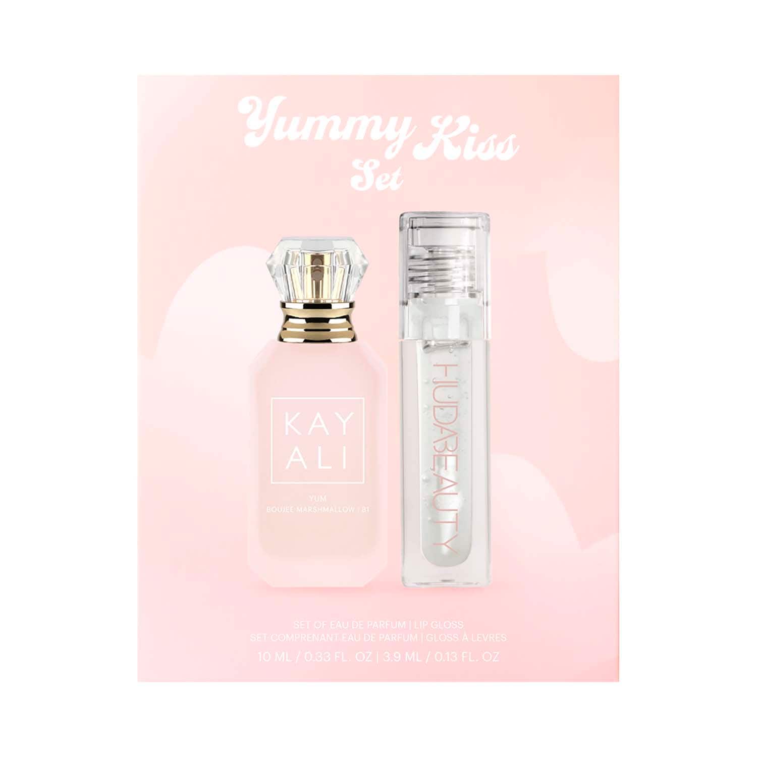 Kayali | Kayali x Huda Beauty Yummy Kiss Lipgloss and Kayali EDP Set