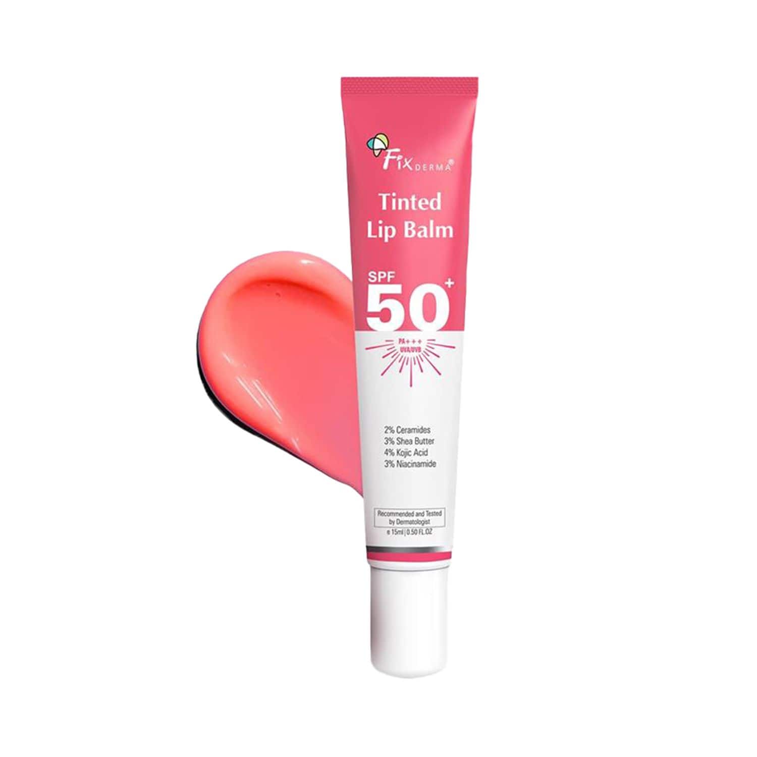 Fixderma | Fixderma  SPF 50+ PA+++ 4% Kojic Acid Tinted Lip Balm with 2% Ceramide (15 ml)