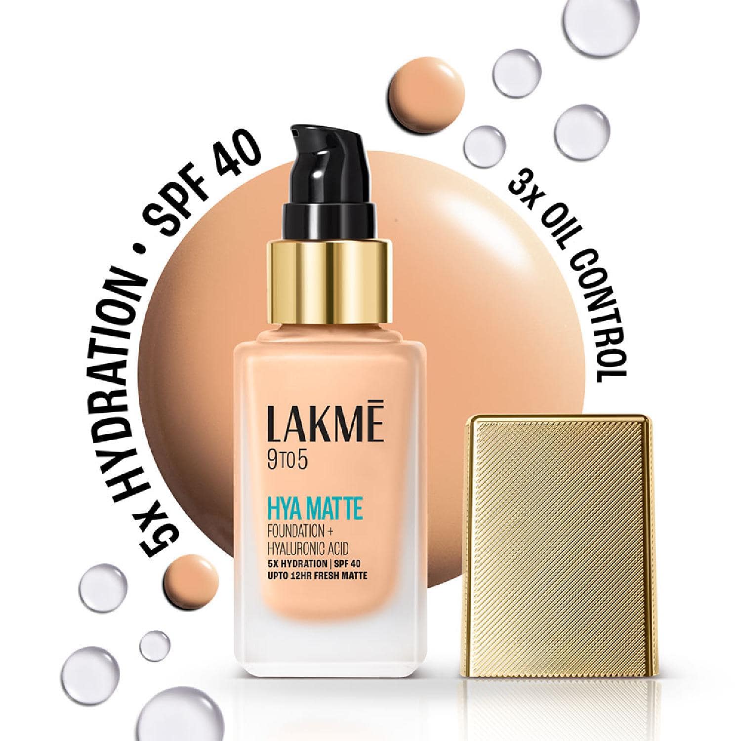 Lakme | Lakme 9to5 Hya Matte Foundation + Hyaluronic Acid - Cool Ivory (25 ml)