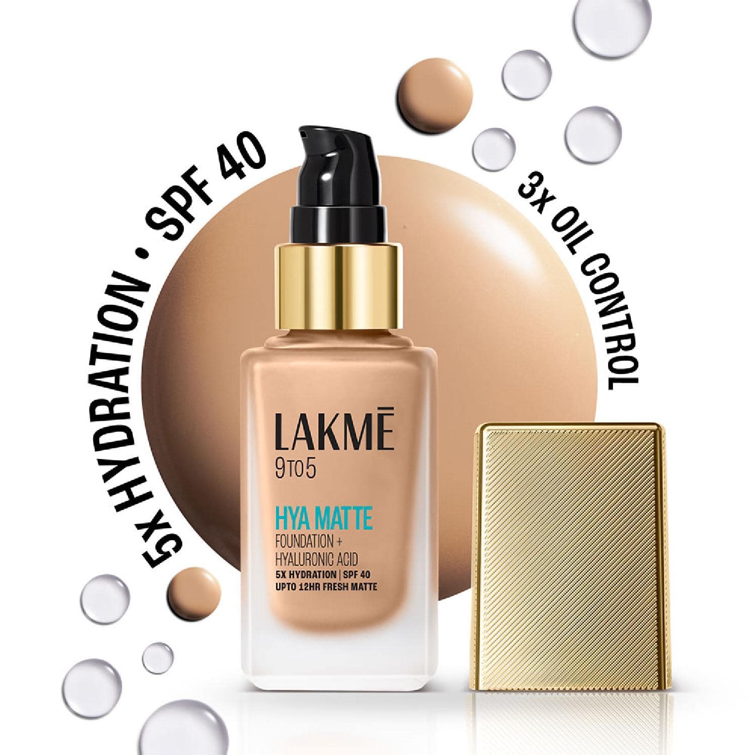 Lakme | Lakme 9to5 Hya Matte Foundation + Hyaluronic Acid - Neutral Nude (25 ml)