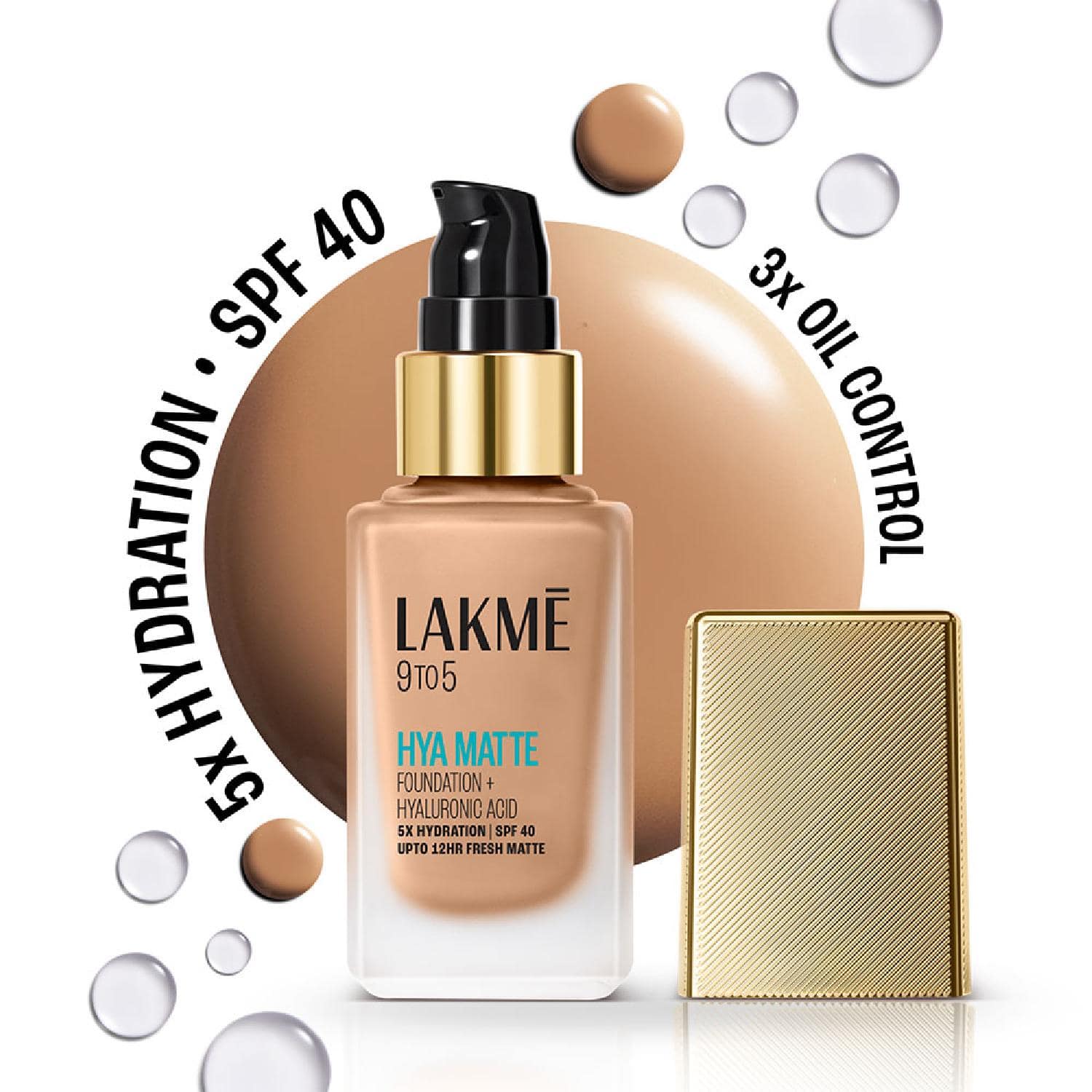 Lakme | Lakme 9to5 Hya Matte Foundation + Hyaluronic Acid - Neutral Medium (25 ml)