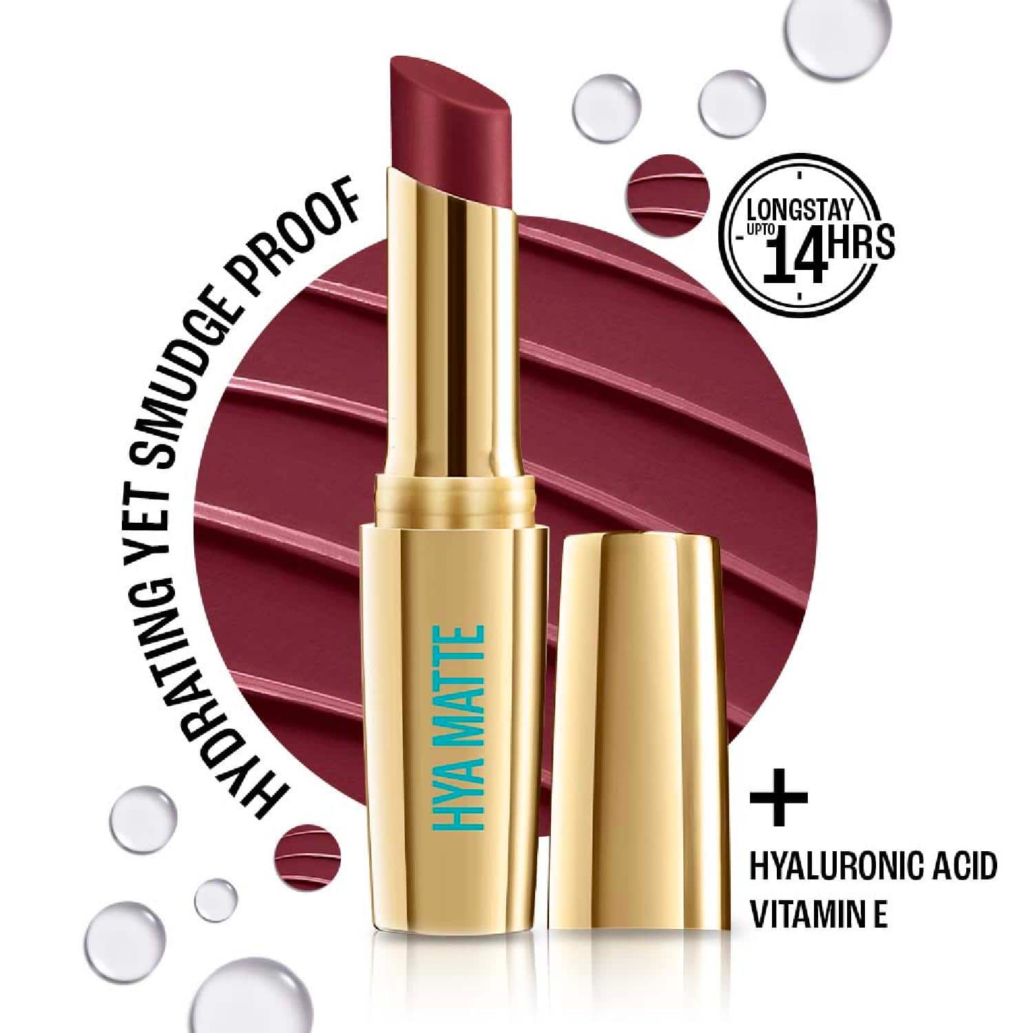 Lakme | Lakme 9to5 Hya Matte Lipstick - Plum Pitch (3.6 g)