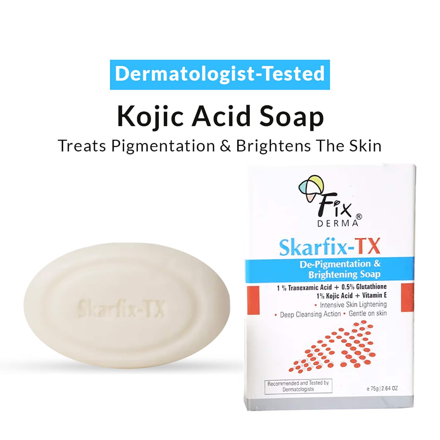 Fixderma | Fixderma Skarfix -TX 1% Kojic Acid Soap for Skin Brightening (75g)
