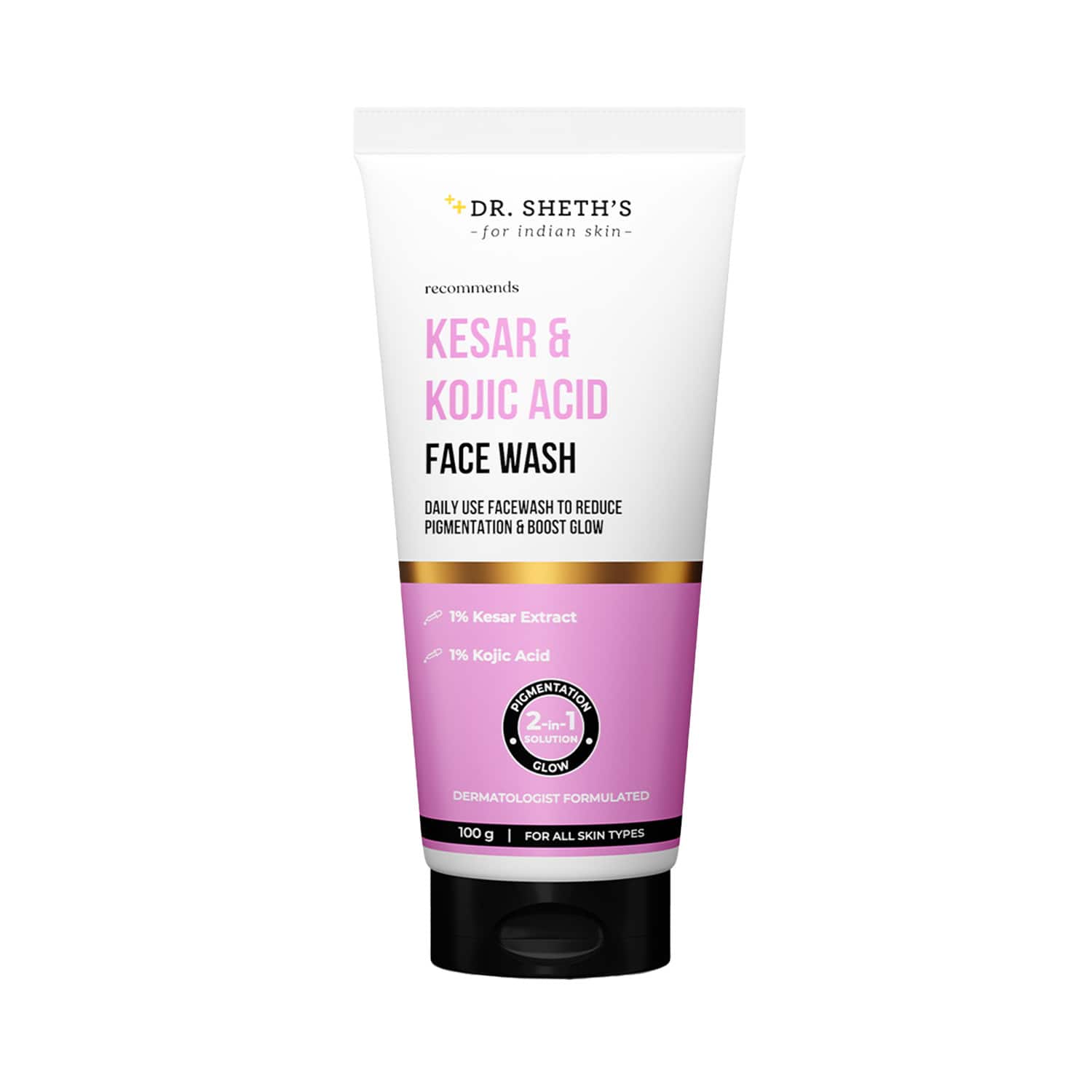 Dr. Sheth's | Dr. Sheth’s Kesar & Kojic Acid Facewash Pigmentation Free & Glowing Skin (100 g)