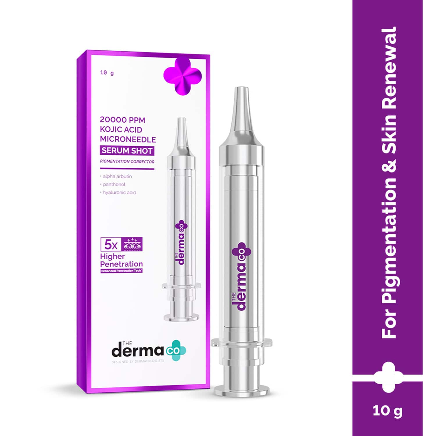 The Derma Co | The Derma Co 20000 PPM Kojic Acid Microneedle Serum Shot Pigmentation Correction (10 g)