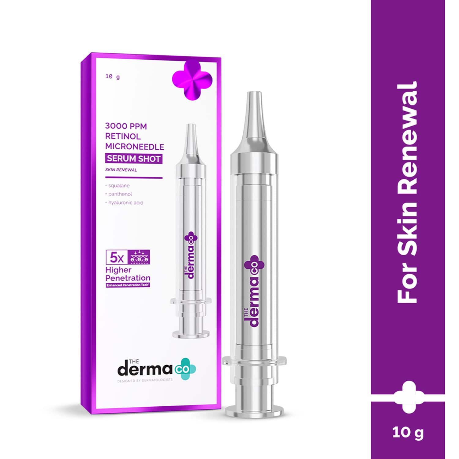 The Derma Co | The Derma Co 3000 PPM Retinol Microneedle Serum Shot with Squalane & Panthenol (10 g)