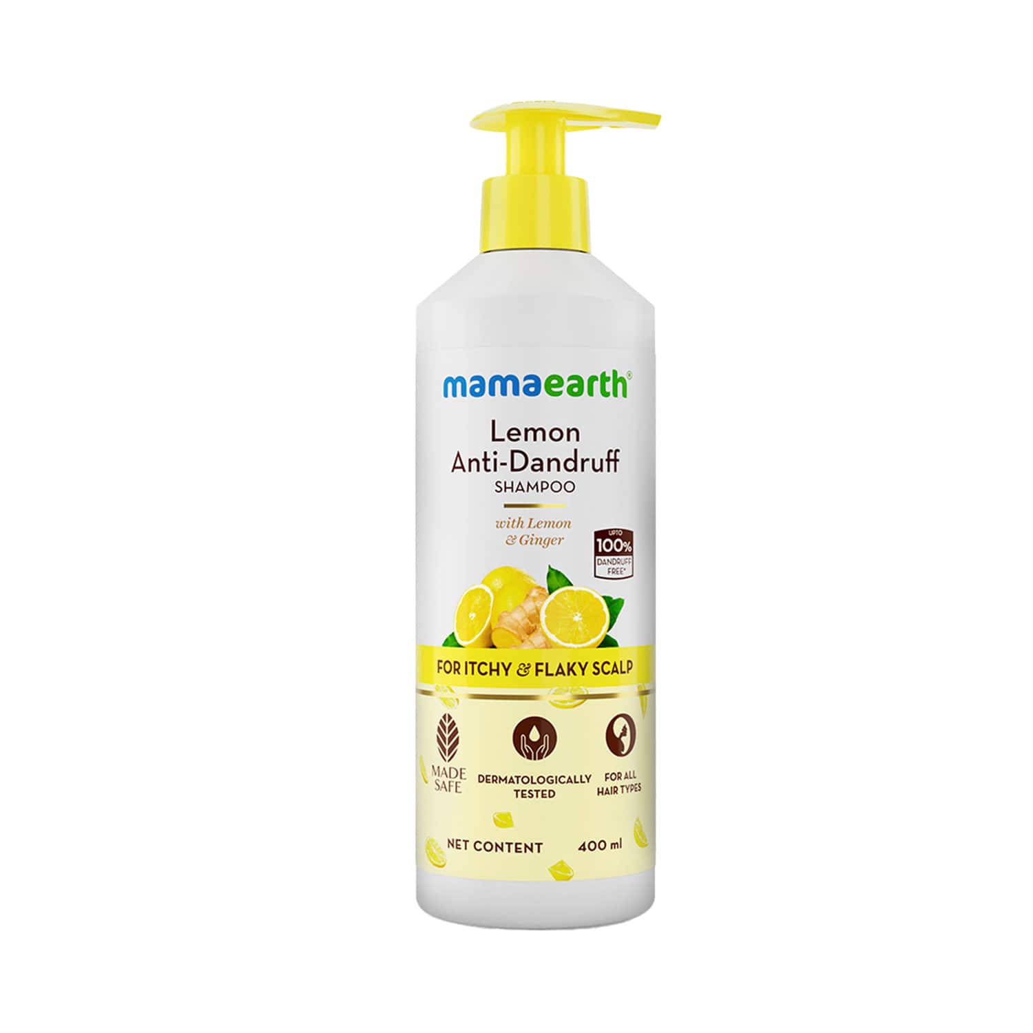 Mamaearth | Mamaearth Lemon Anti-Dandruff Shampoo with Lemon & Ginger for Itchy & Flaky scalp (400 ml)