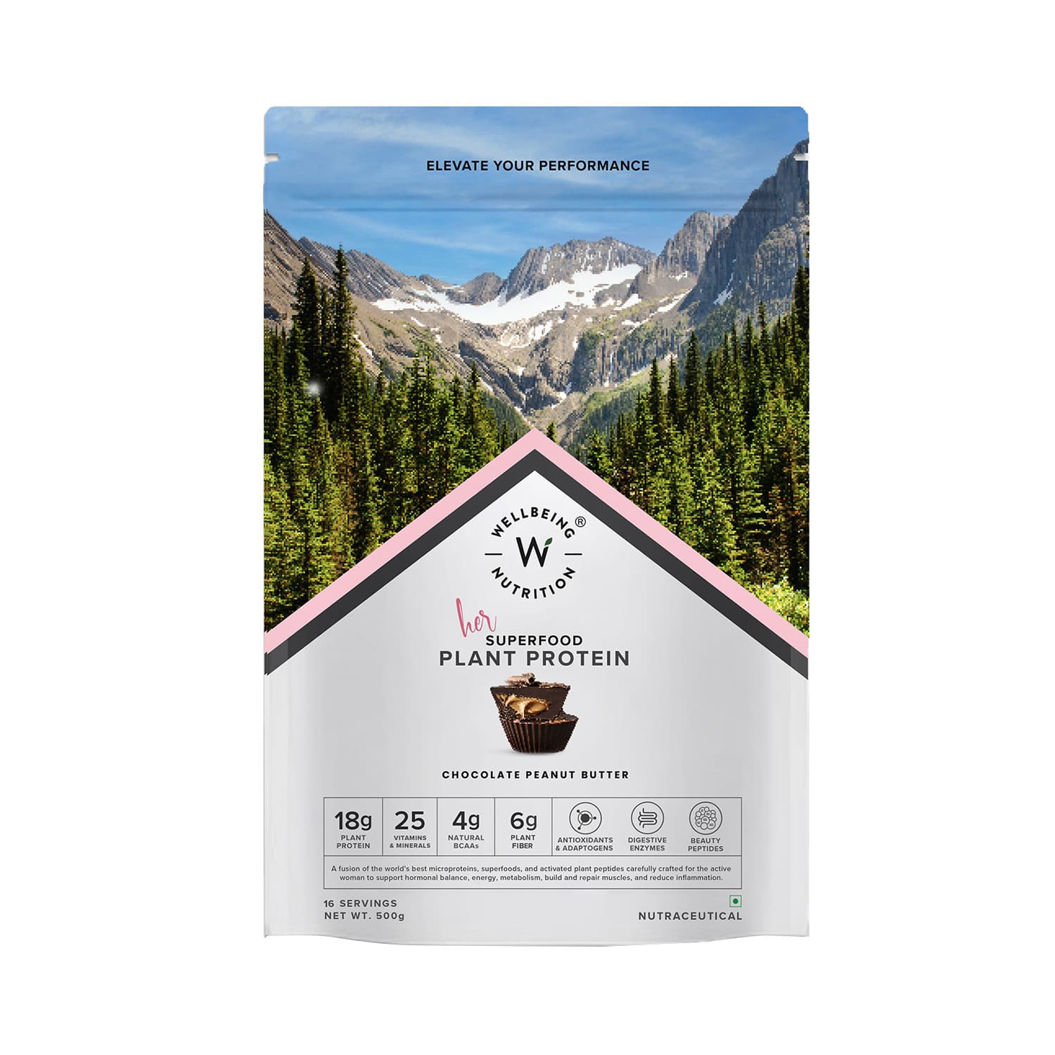 Wellbeing Nutrition | Wellbeing Nutrition Her Superfood Plant Protein Powder - Chocolate Peanut Butter (500 g)