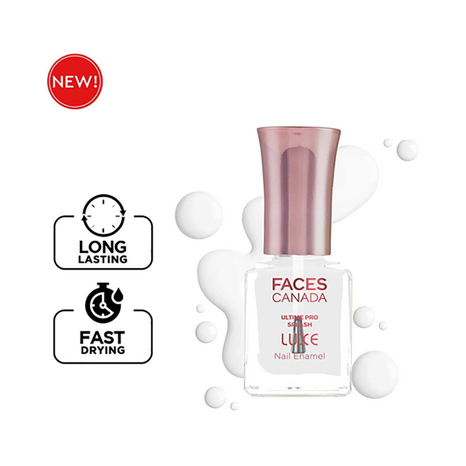 Faces Canada | Faces Canada Ultime Pro Splash Luxe Nail Enamel - Dew Drop-TC01 (12 ml)