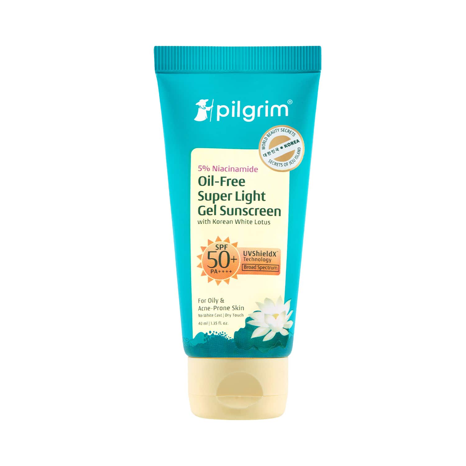 Pilgrim | Pilgrim 5% Niacinamide Oil-Free Light Gel Sunscreen SPF 50+ PA++++ with Korean White Lotus (40 ml)