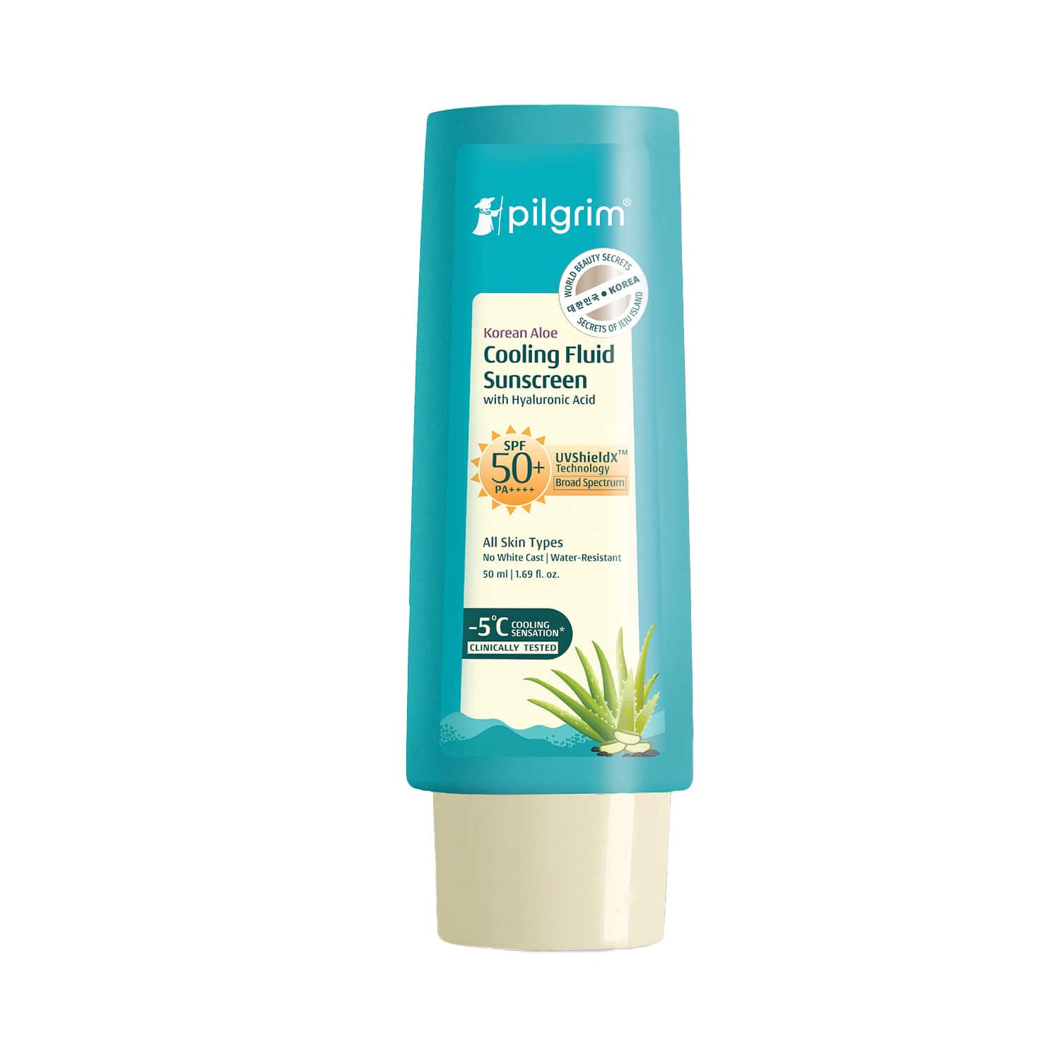 Pilgrim | Pilgrim Korean Aloe Cooling Fluid Sunscreen SPF 50+ PA++++ with Hyaluronic Acid (50 ml)