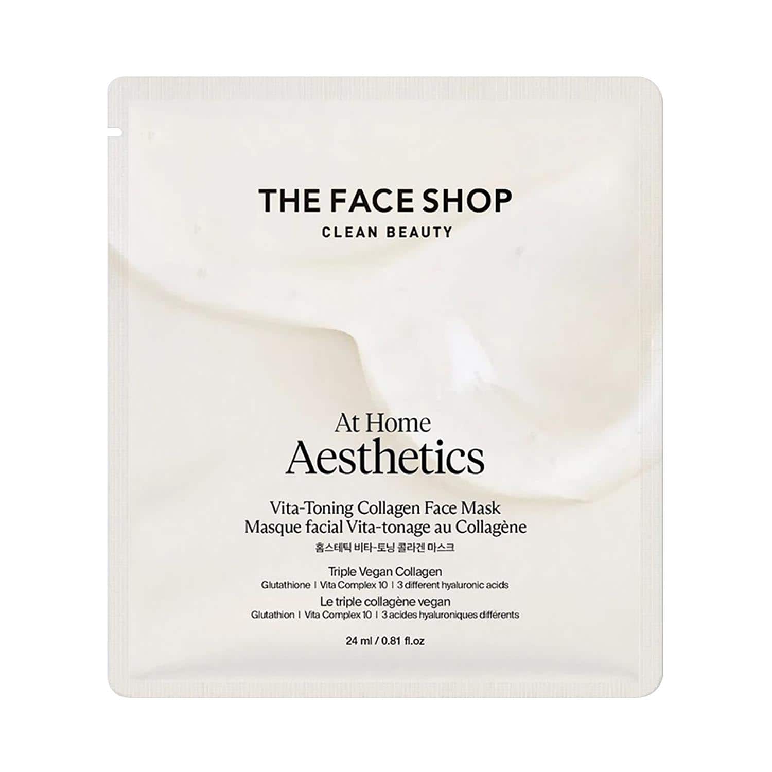The Face Shop | The Face Shop Vita-Toning Collagen Face Mask - Vegan Korean Hydro Gel Sheet with Vitamins (24 ml)