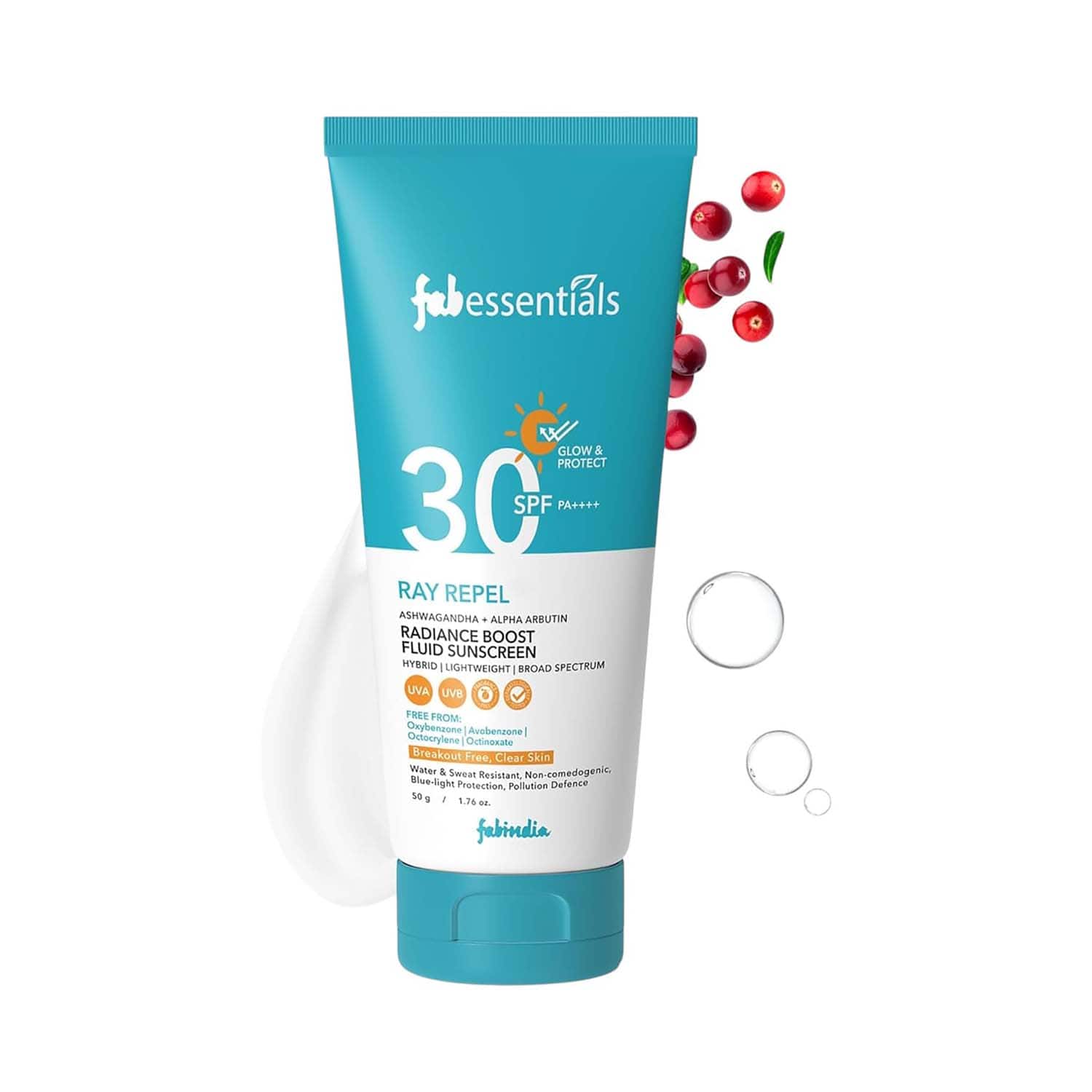 Fabessentials by Fabindia | Fabessentials by Fabindia Ray Repel Radiance Boost Sunscreen SPF 30 PA++++ (50 g)