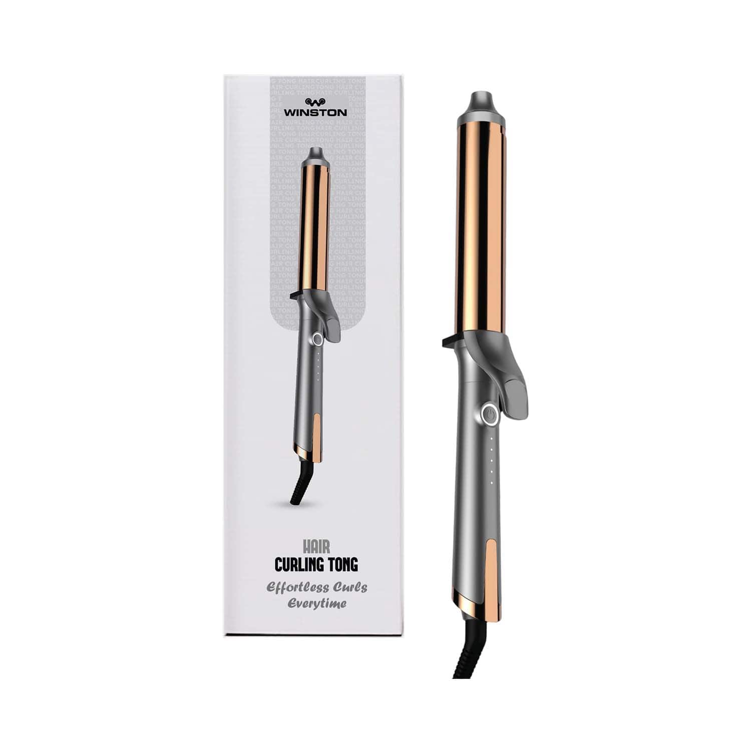 WINSTON | Winston Hair Curler Tong with Adjustable Heat Setting - Grey