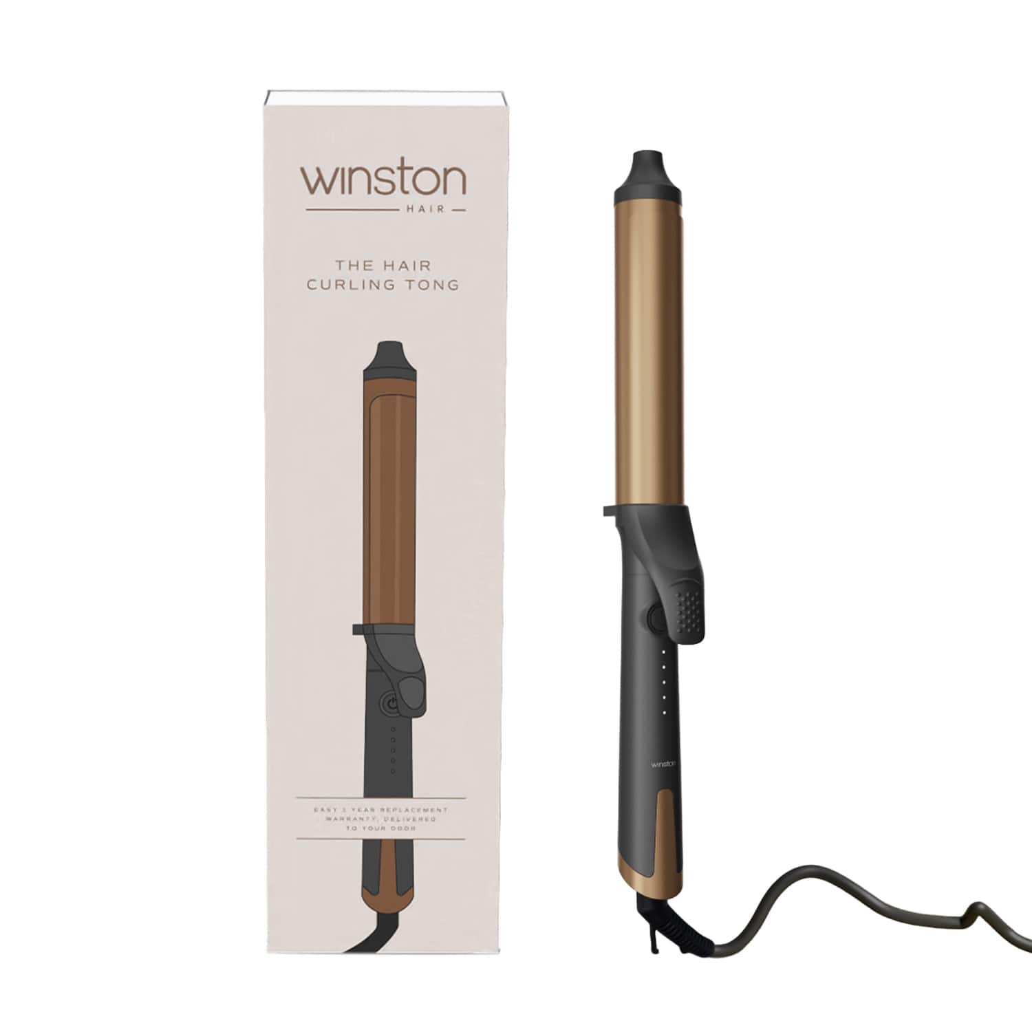 WINSTON | Winston Hair Curler Tong with Adjustable Heat Setting - Grey