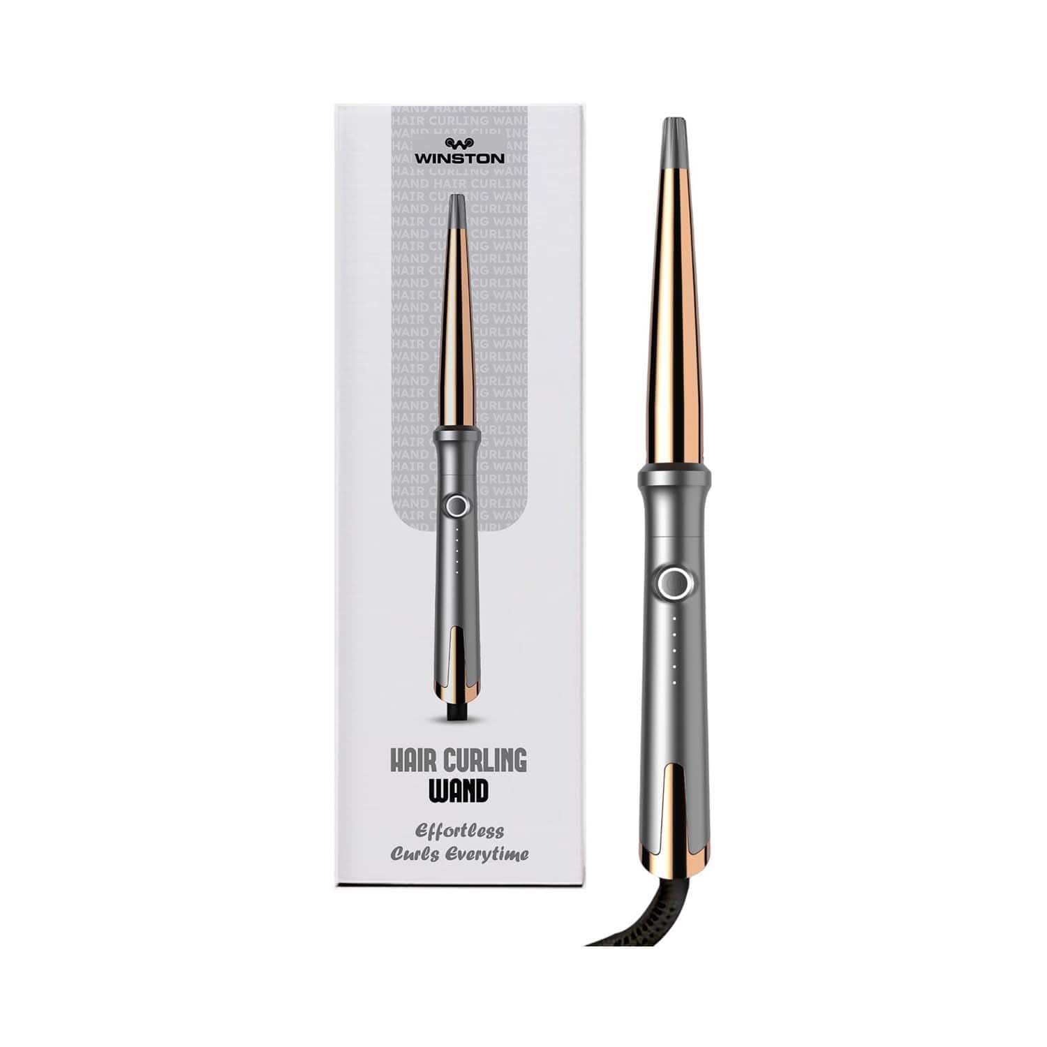 WINSTON | Winston Hair Curling Wand with Ptc Fast Heating & Auto Shut Off - Grey