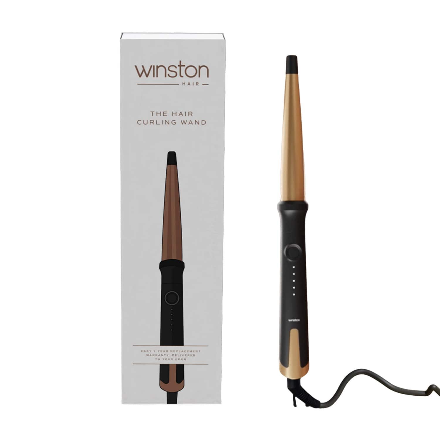 WINSTON | Winston Hair Curling Wand with Ptc Fast Heating & Auto Shut Off - Grey
