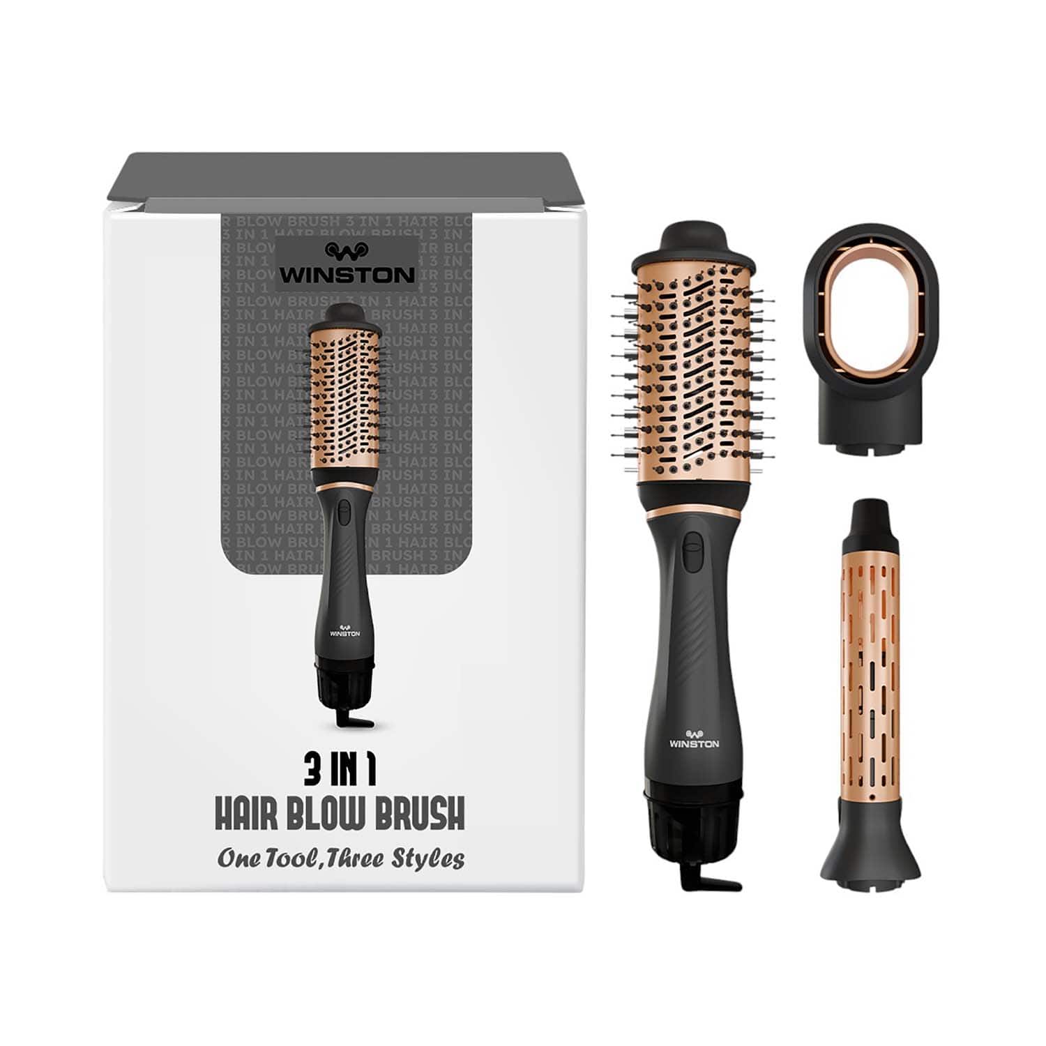WINSTON | Winston 3-In-1 Hair Styling Blow Brush - Grey