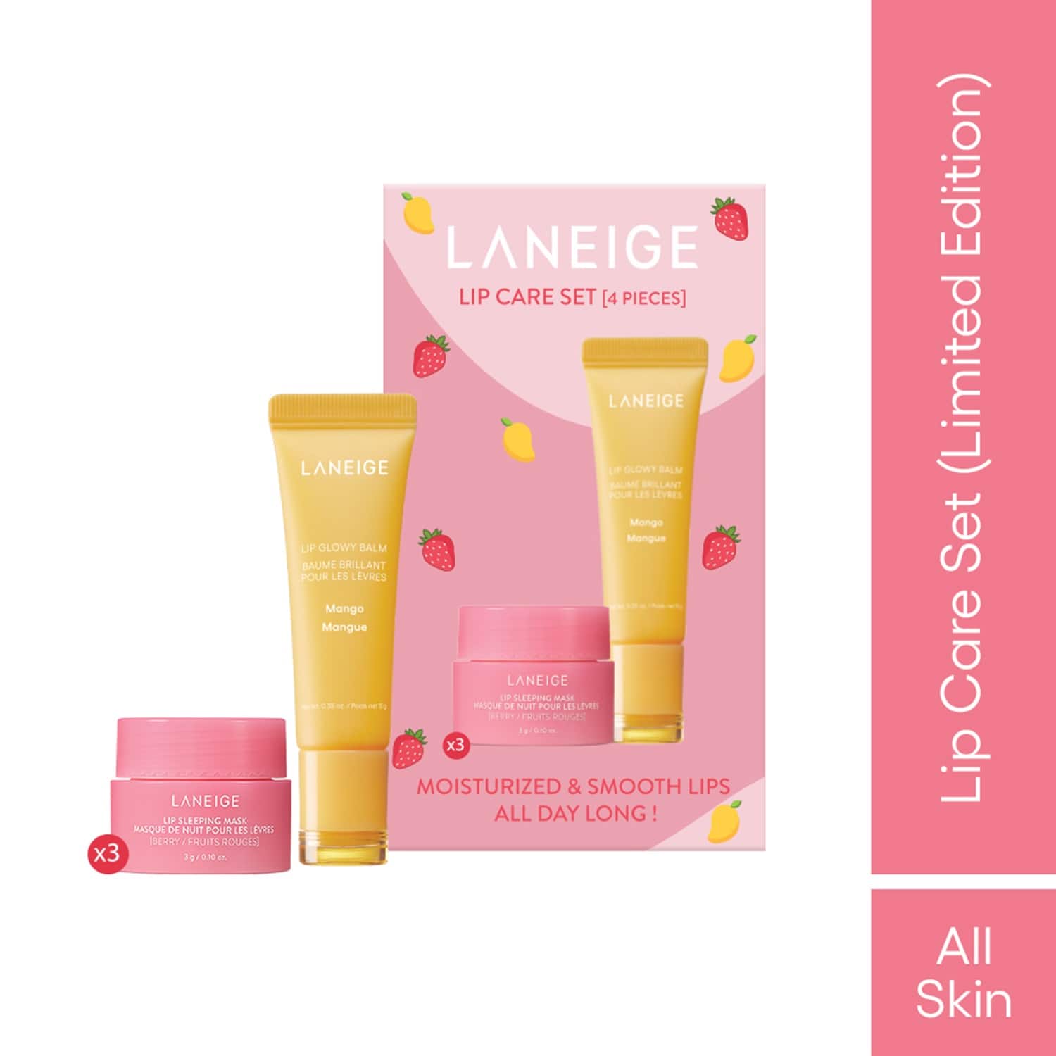 Laneige | Laneige Lip Care Set Mango Lip Glowy Balm And Berry Lip Sleeping Mask (4 pcs)