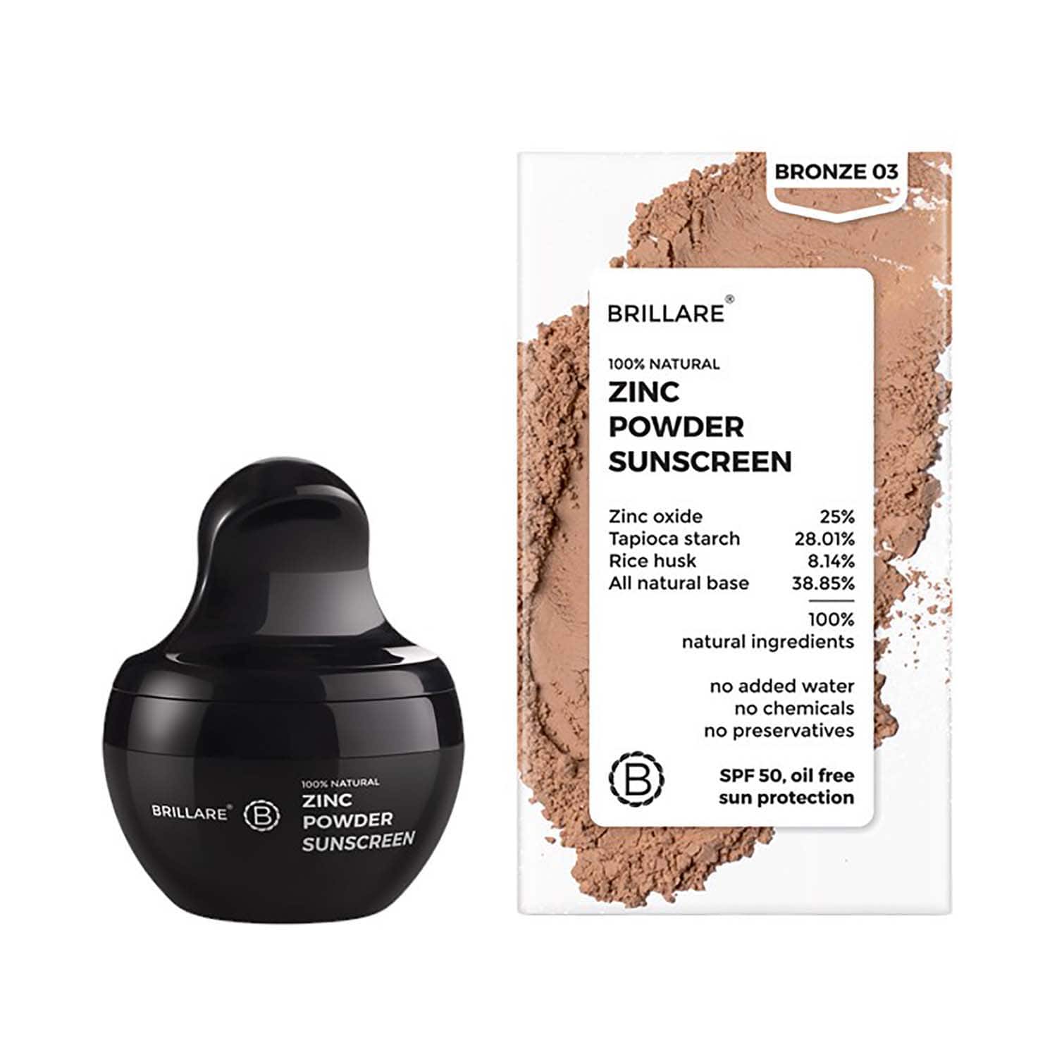 Brillare | Brillare Zinc Powder Sunscreen SPF 50 - Bronze 03 (4 g)