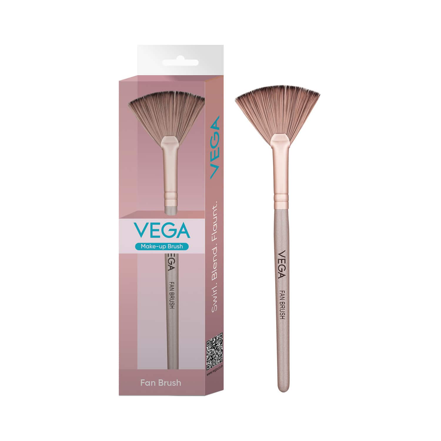 Vega | Vega Fan Brush For Face Highlighting and Remove Access Powder MBN-11