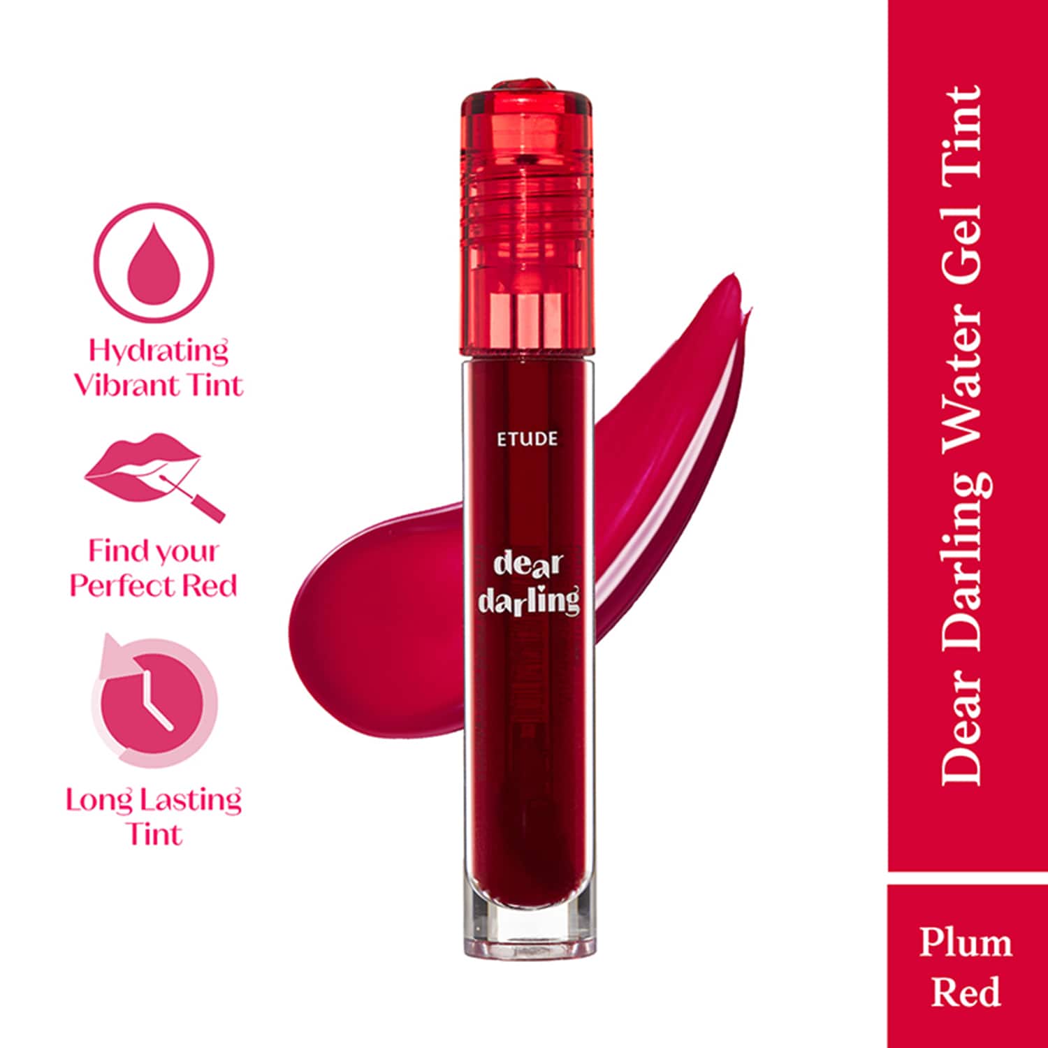 ETUDE HOUSE | Etude Dear Darling Water Gel Tint Lipstick - 04 Plum Red (5 g)