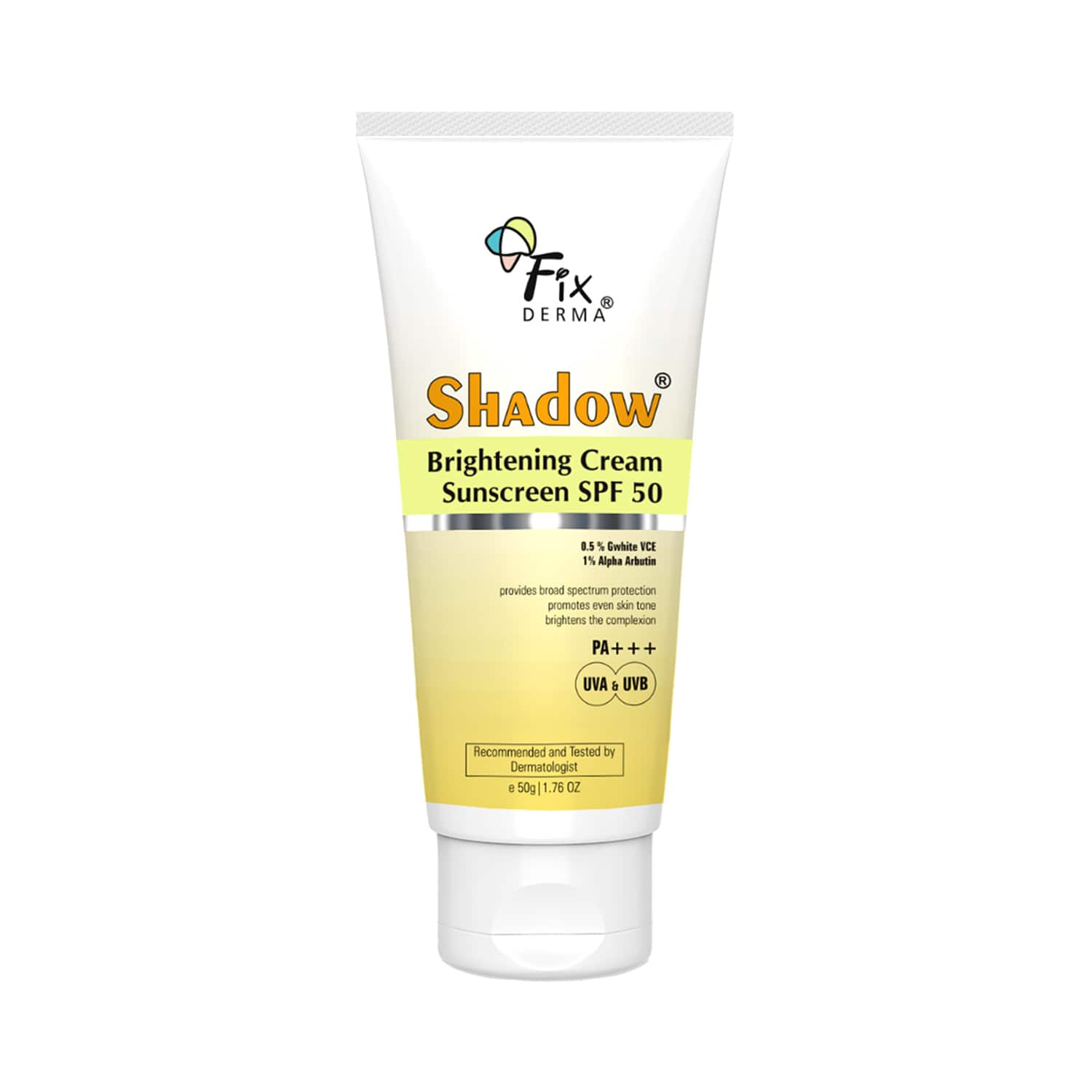 Fixderma | Fixderma Shadow Brightening Cream Sunscreen SPF50 PA+++ UVA/UVB (50 g)