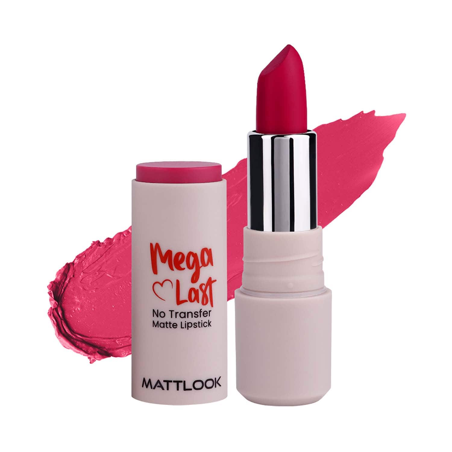 Matt Look | Matt Look Mega Last No Transfer Matte Lipstick - Poppy Magenta-12 (3.8 g)