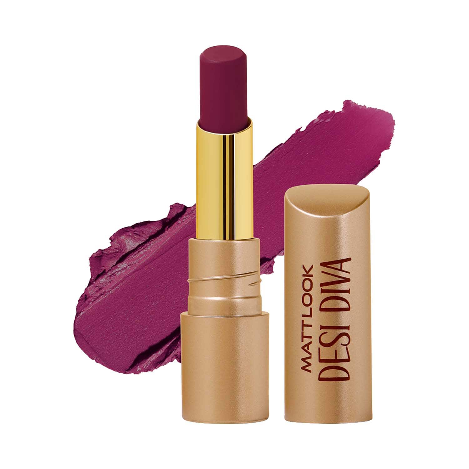 Matt Look | Matt Look Desi Diva Hd Matte Lipstick - Plush Purple-15 (3.8 g)