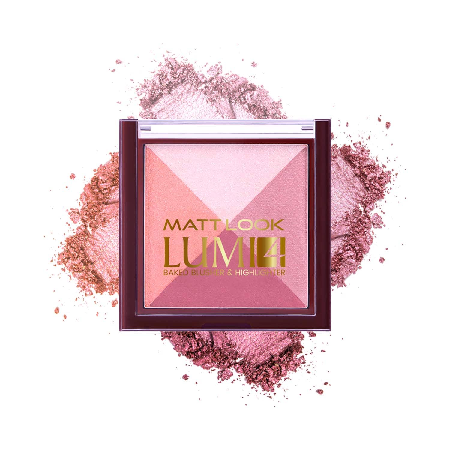 Matt Look | Matt Look Lumi 4 Glow Baked Blusher & Highlighter - Dewy Rose-01 (7.5 g)