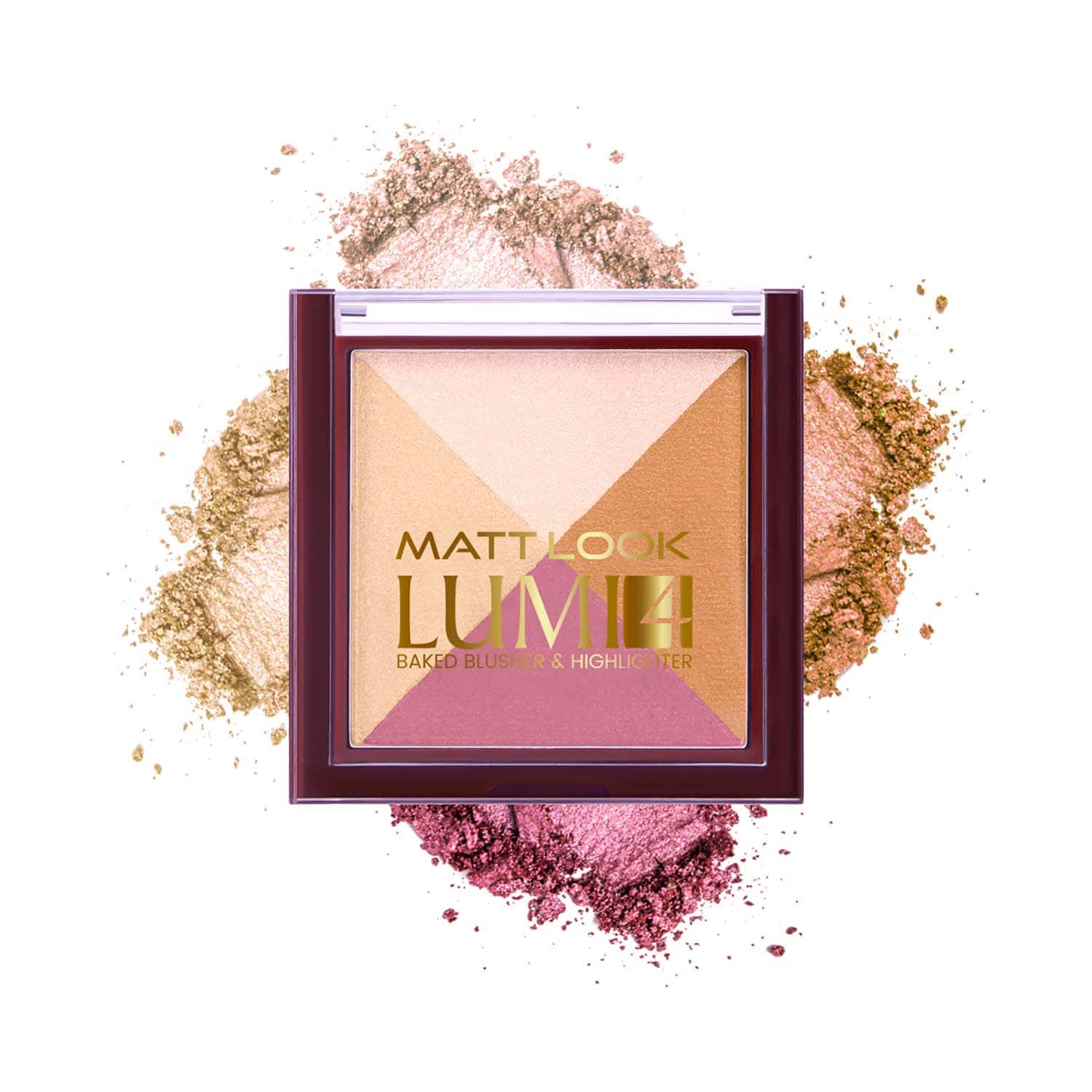 Matt Look | Matt Look Lumi 4 Glow Baked Blusher & Highlighter - Lust Of Love-03 (7.5 g)