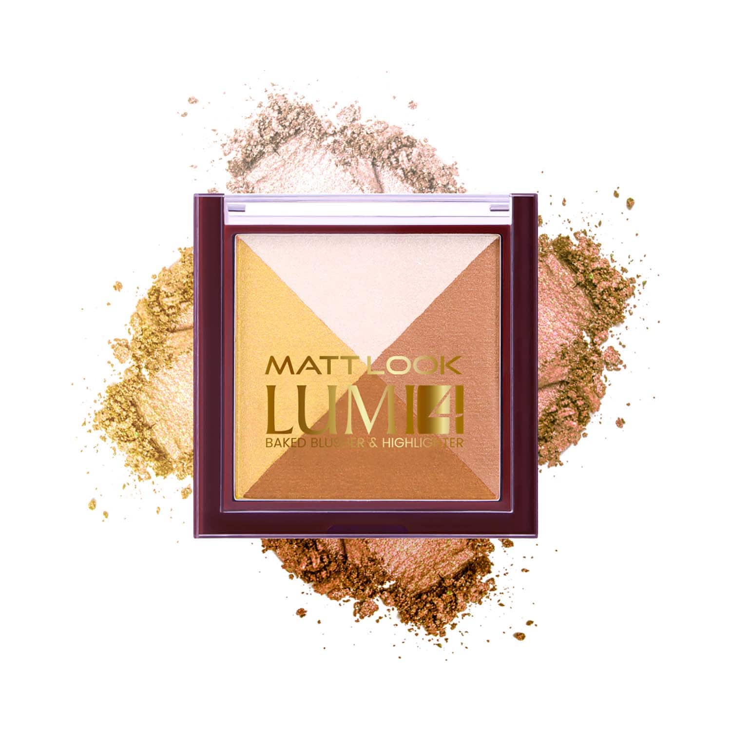Matt Look | Matt Look Lumi 4 Glow Baked Blusher & Highlighter - Golden Hours-04 (7.5 g)
