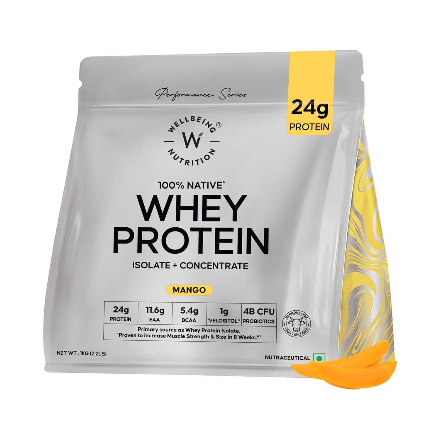 Wellbeing Nutrition | Wellbeing Nutrition Whey Protein Isolate & Concentrate Mango (1 kg)