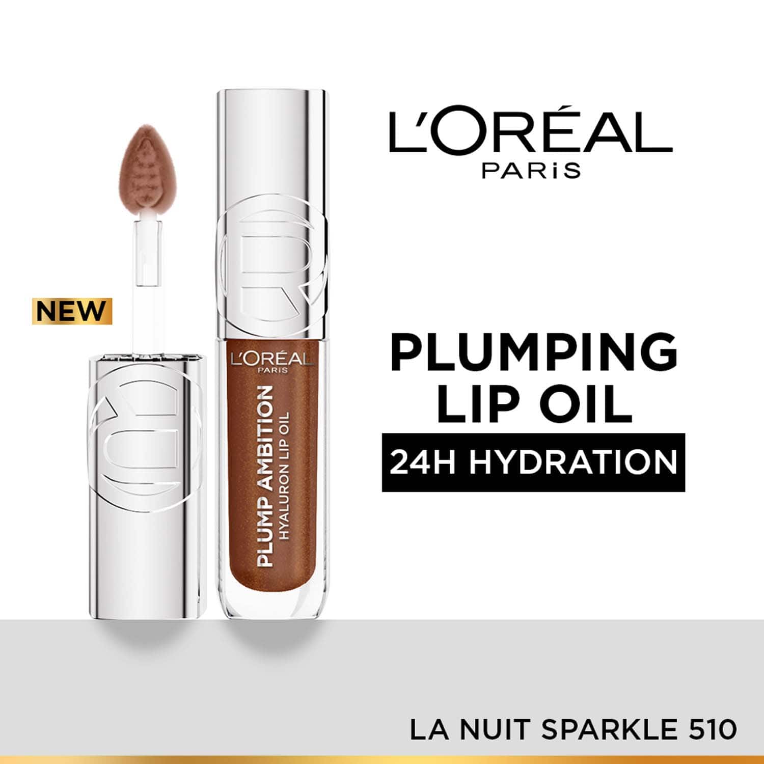 L'Oreal Paris | L'Oreal Paris Plump Ambition Hyaluron Lip Oil - 510 La Nuit Sparkle (5 ml)