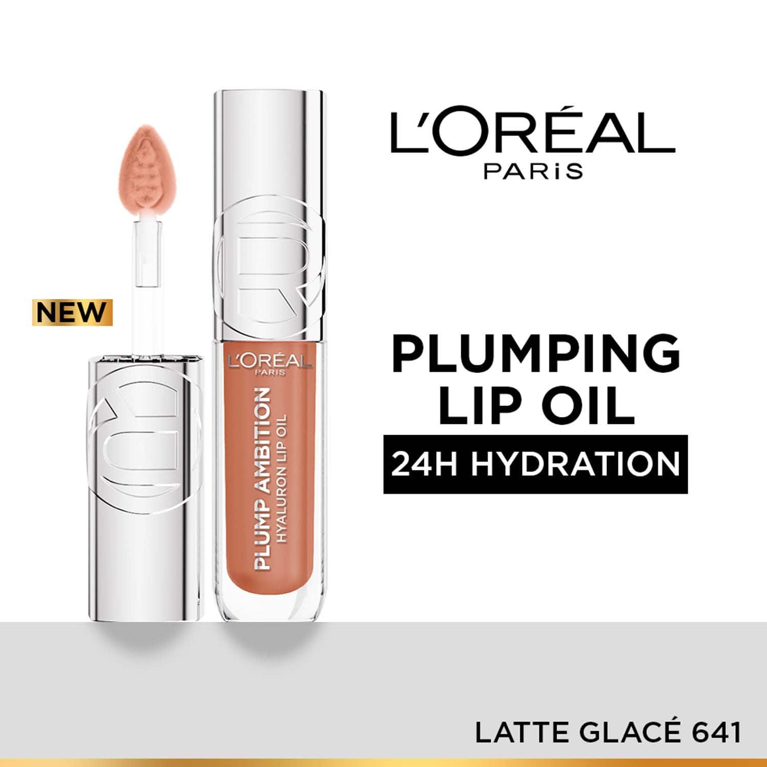 L'Oreal Paris | L'Oreal Paris Plump Ambition Hyaluron Lip Oil - 641 Latte Glace (5 ml)