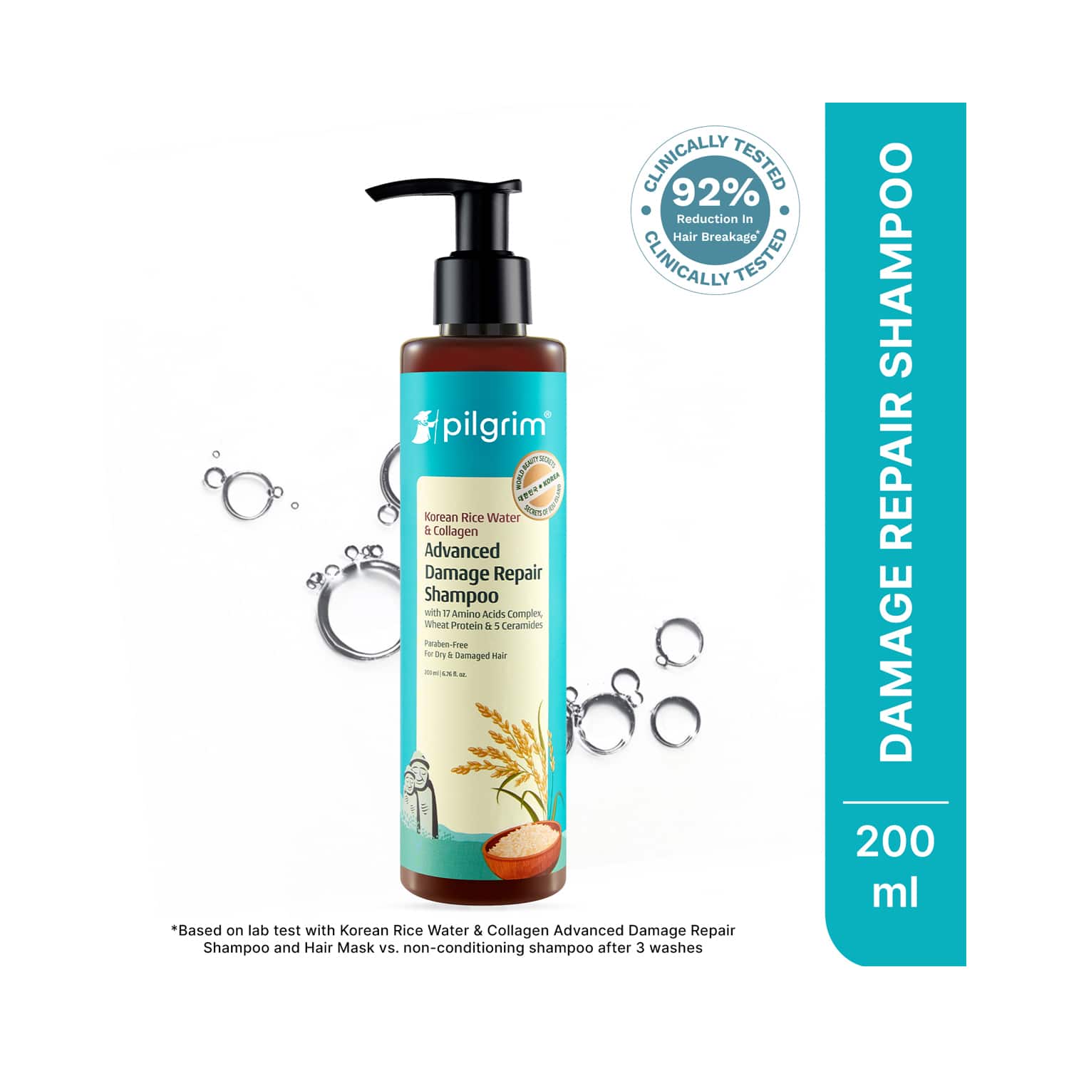 Pilgrim | Pilgrim Korean Rice Water & Collagen Advanced Damage Repair Shampoo (200 ml)
