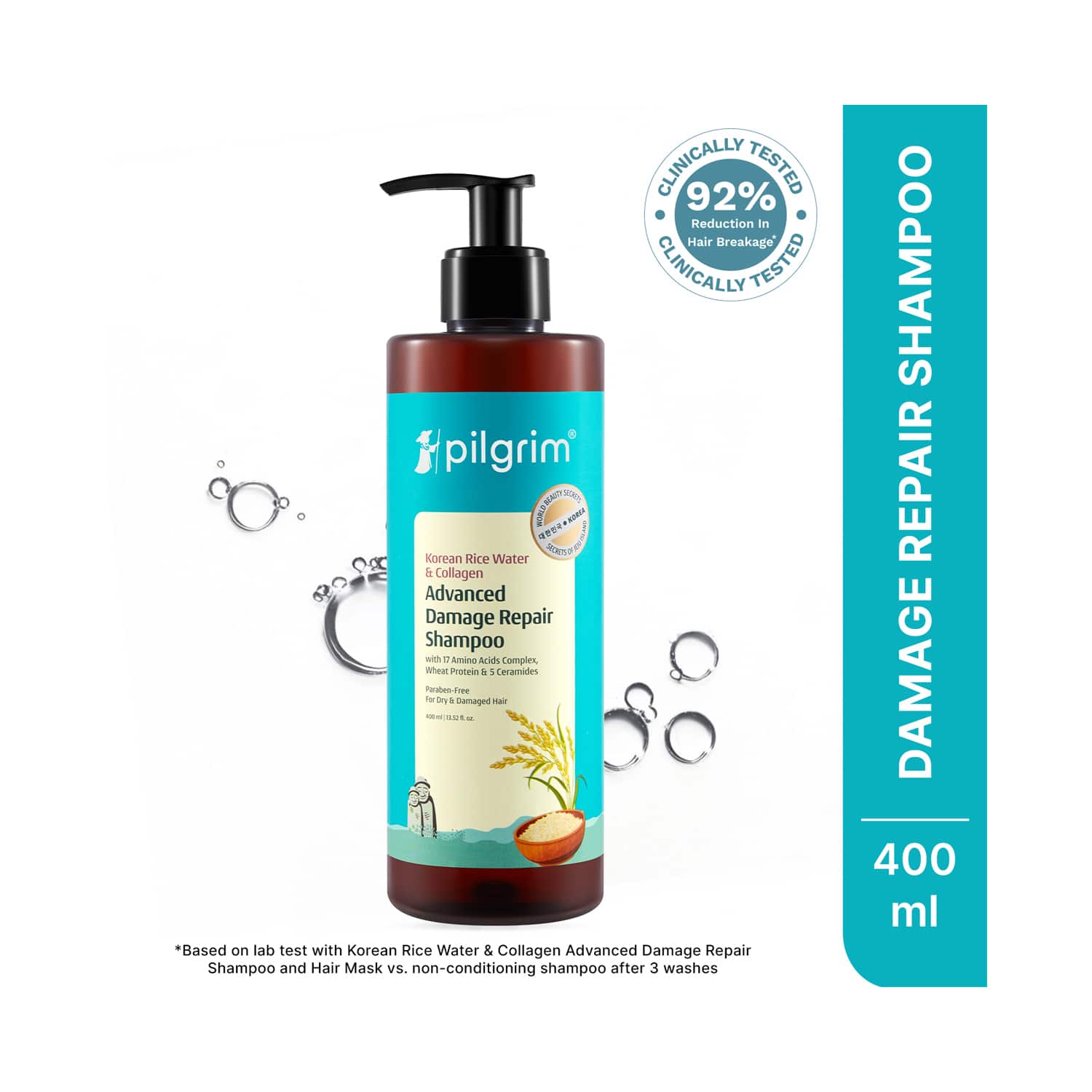 Pilgrim | Pilgrim Korean Rice Water & Collagen Advanced Damage Repair Shampoo (400 ml)