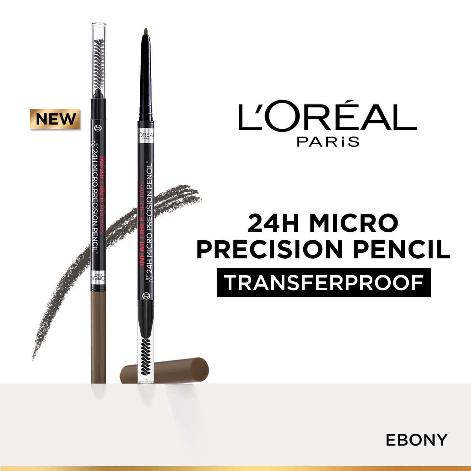 L'Oreal Paris | L'Oreal Paris Infallible Brows Upto 24H Micro Precision Pencil - 1.0 Ebony (1 g)