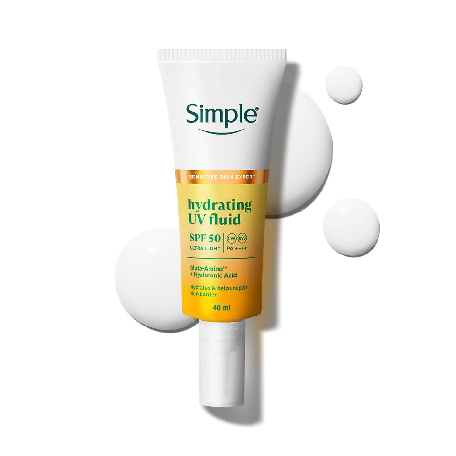 Simple | Simple Hydrating UV Fluid SPF 50 PA++++ Hyaluronic Acid Sunscreen (40 ml)