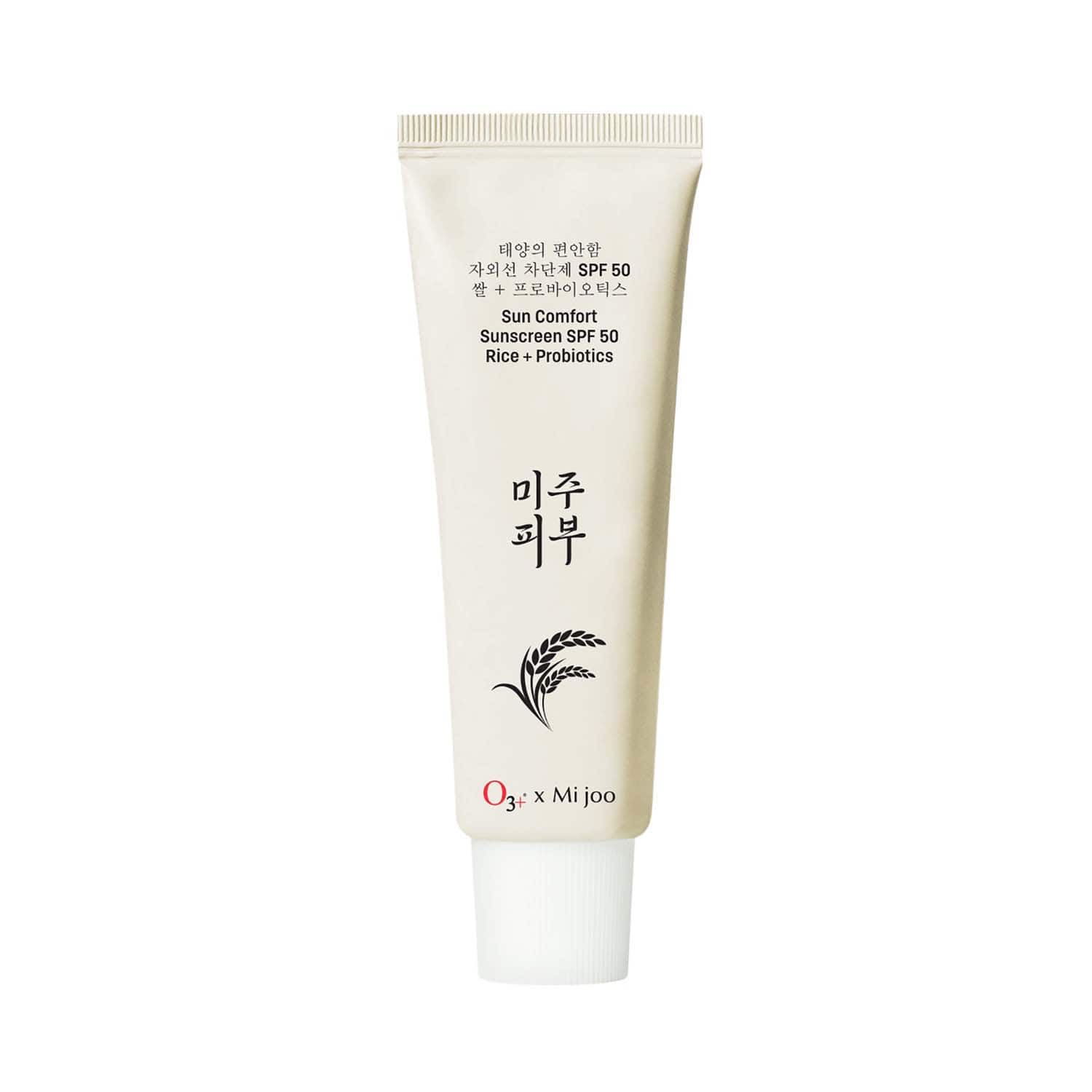 O3+ | O3+ Mijoo Korea Sun Comfort Sunscreen SPF 50 with Rice Probiotics (50 g)