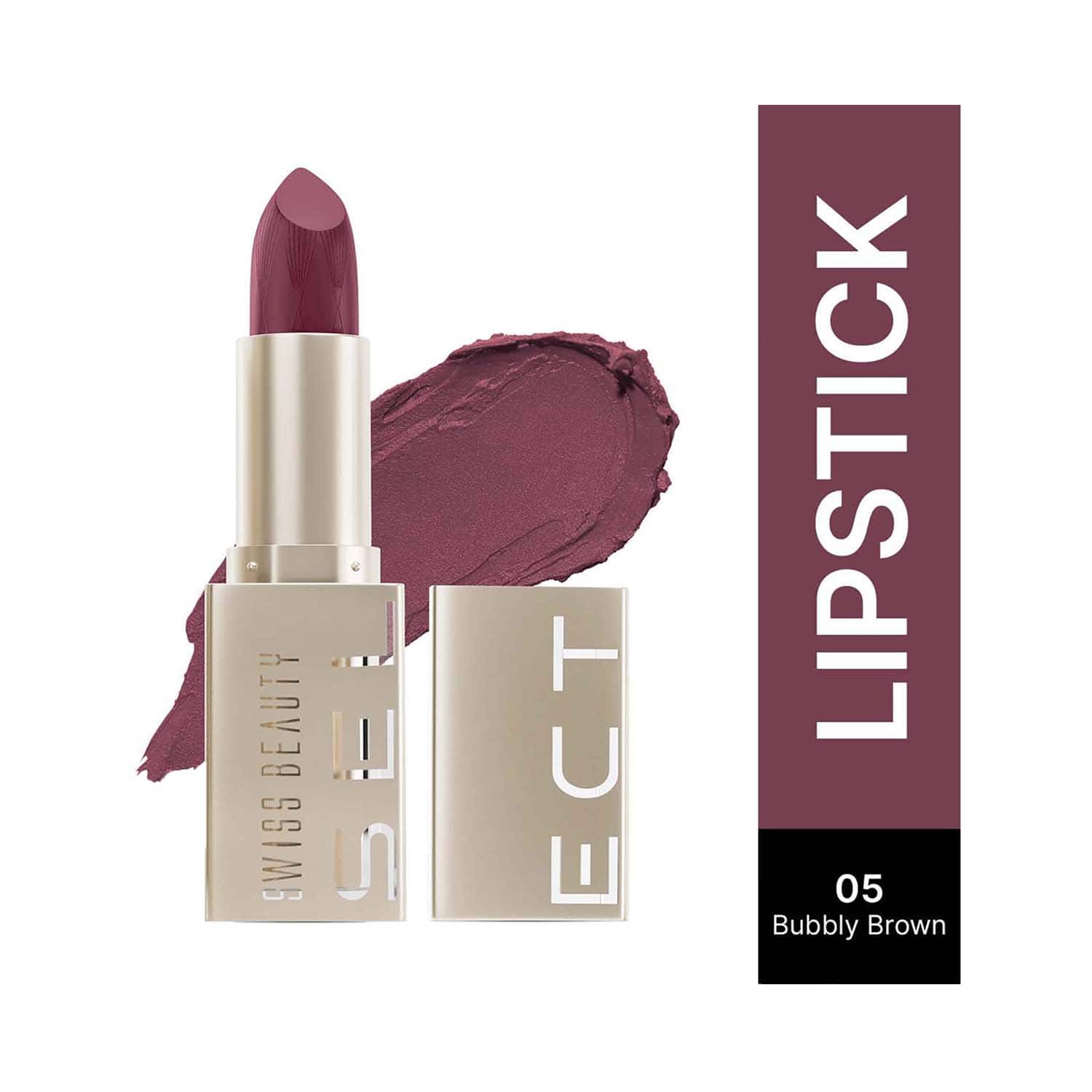 Swiss Beauty | Swiss Beauty Select Creme touch Lipstick - Bubbly Brown (3 g)