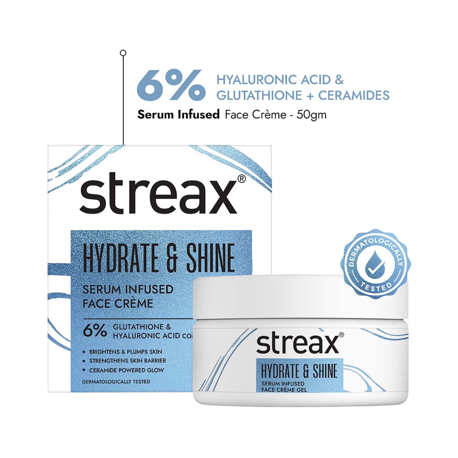 Streax | Streax Hydrate & Shine Serum Infused Face Cream Gel (50 g)