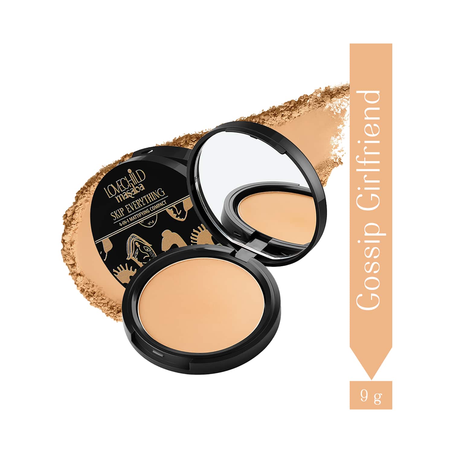 LoveChild Masaba | LoveChild Masaba Skip Everything 4-In-1 Mattifying Compact - Gossip Girlfriend (9 g)